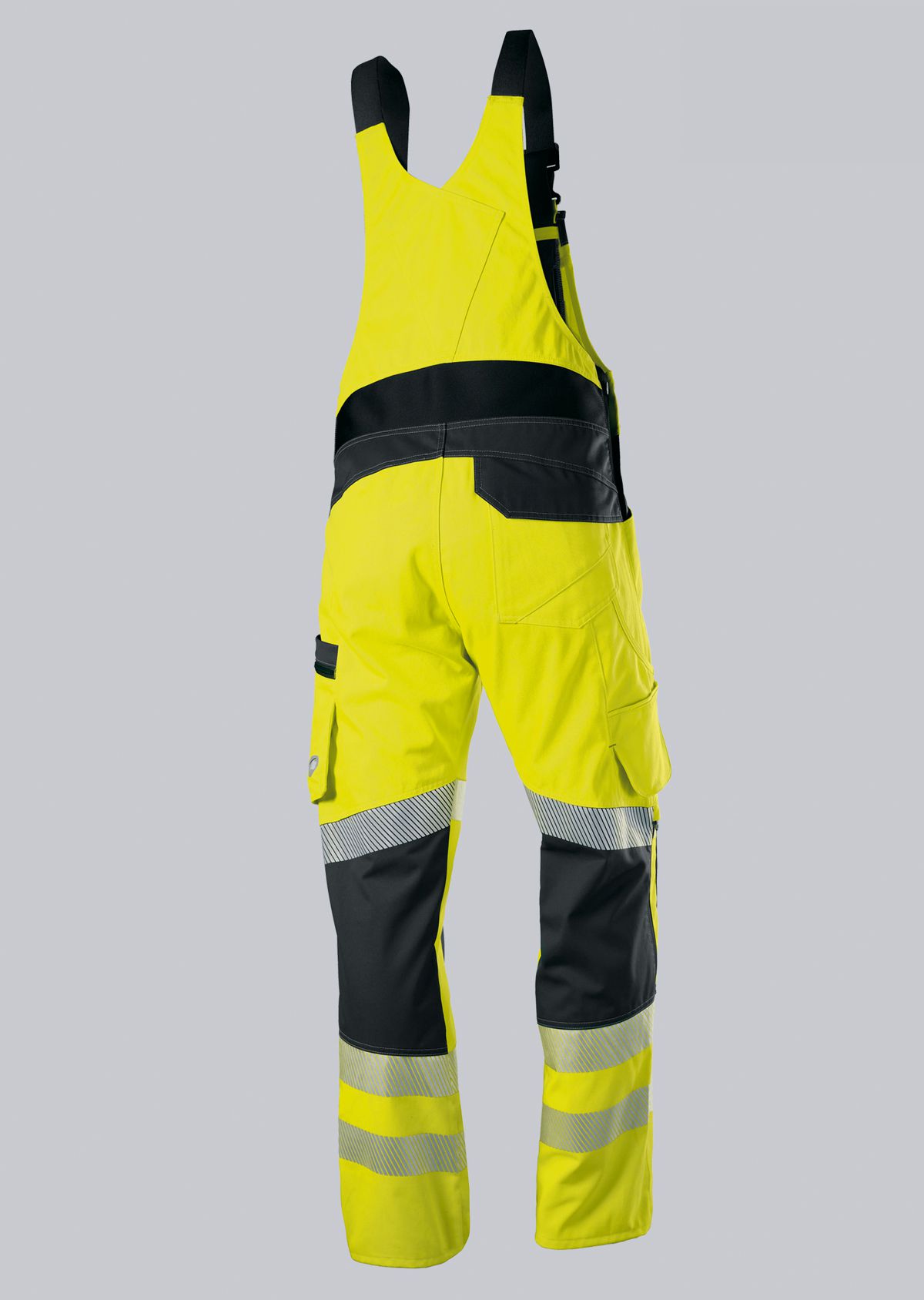 2041-844-6656_BP® Warnschutz-Stretch-Latzhose mit Knietaschen_warngelb/anthrazit_Bild 2