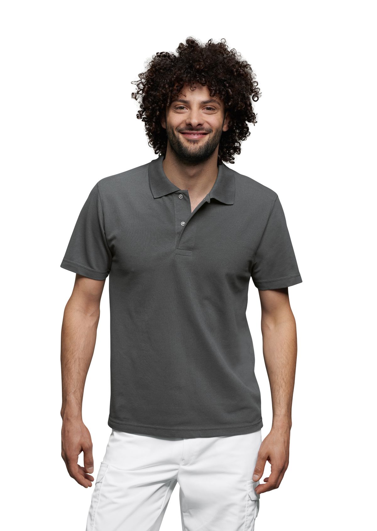 1625-181-53 BP® Polo unisexe gris foncé Thumbnail 2