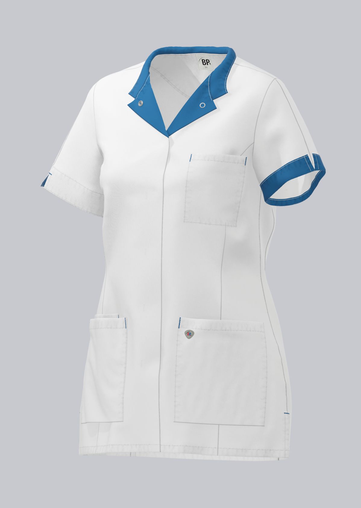 1600-485-2106_BP® Kasack für Damen_weiß/azurblau_Cover Bild