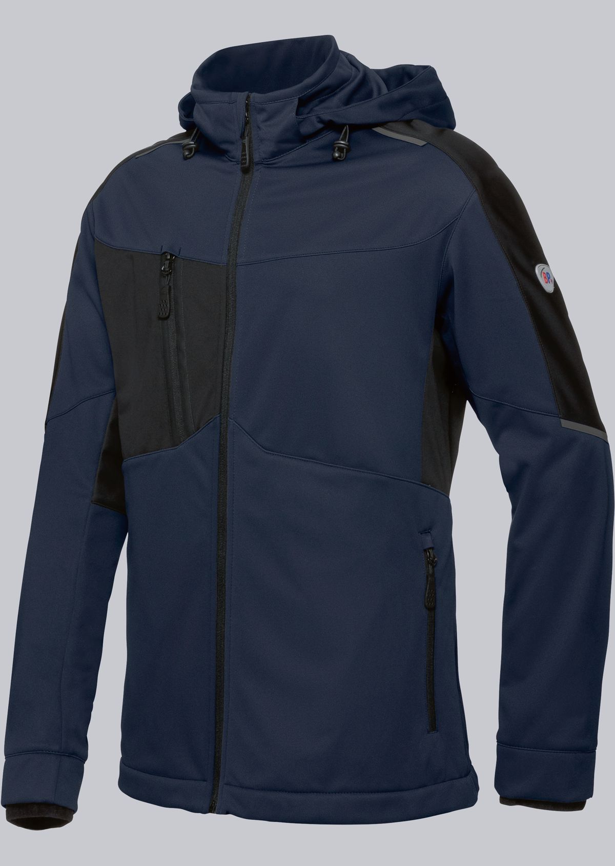 1830-992-1432 BP® Veste soft-shell stretch légère bleu nuit/noir Photo principale