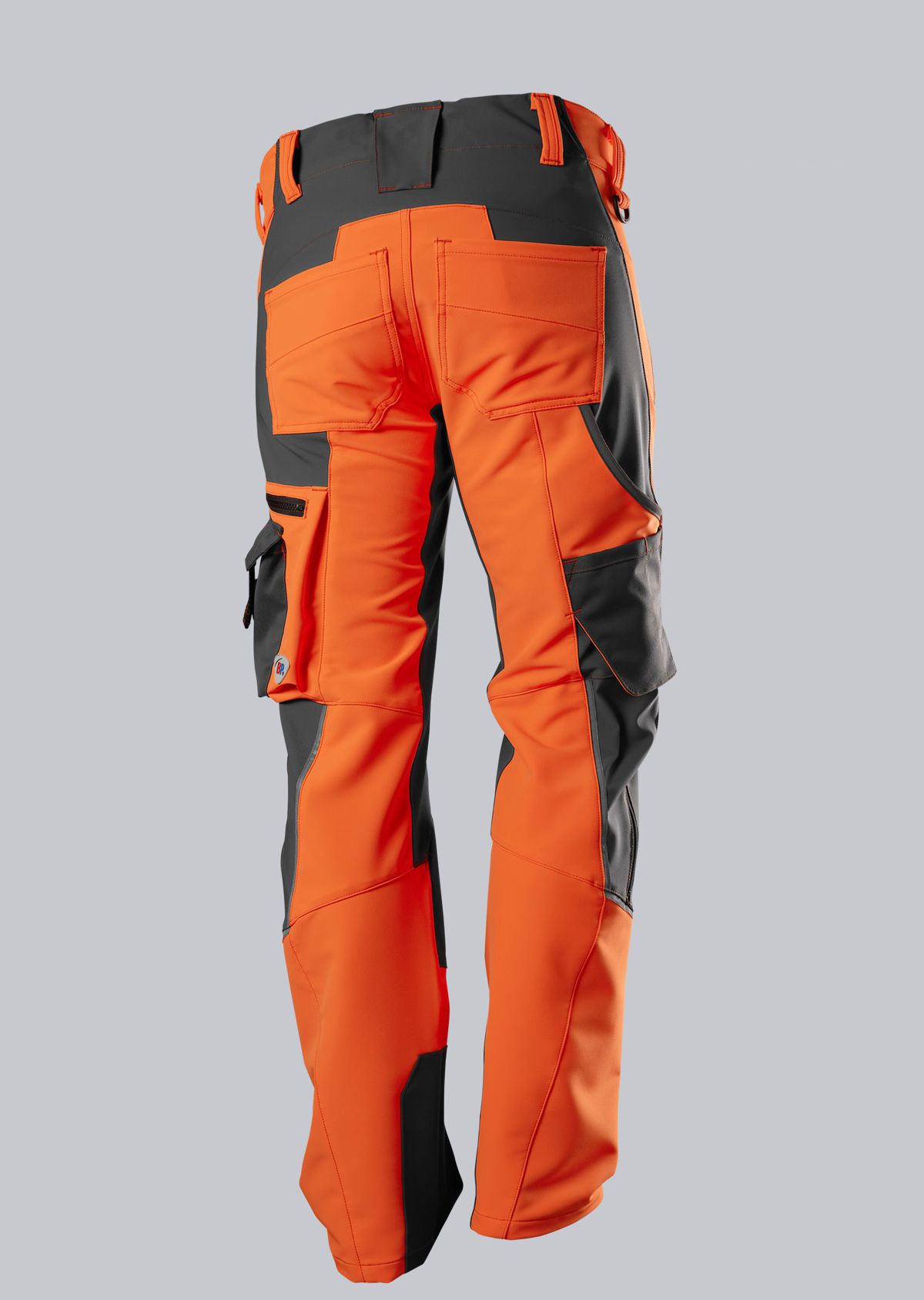 1864-883-6556_BP® Superstretch-Arbeitshose mit Kniepolstertaschen_warnorange/anthrazit_Bild 2