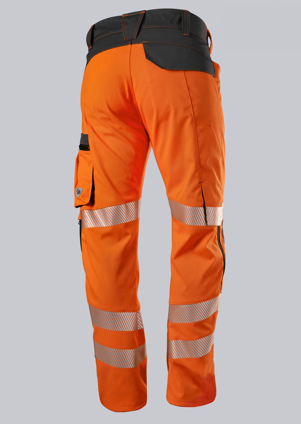 2043-847-6556 BP® Lightweight high-visibility stretch trousers, knee pockets warning orange/anthracite Thumbnail 1