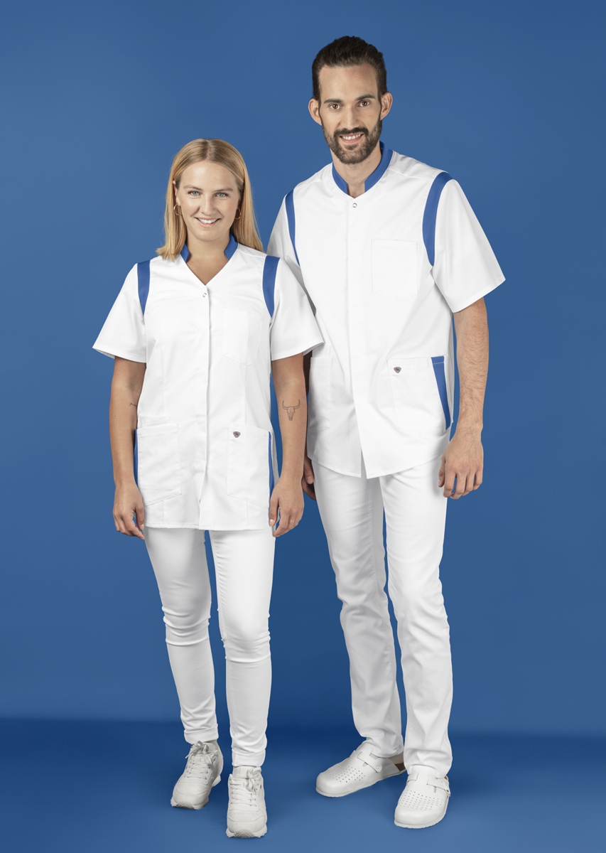 1710-684-2106 BP® Stretch women's tunic white/azure blue Thumbnail 6