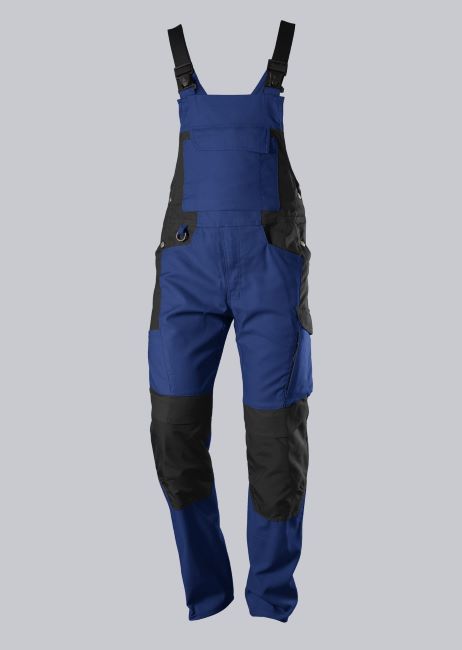 BP® Blauwe salopette met zwarte kniestukken.
