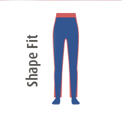Symbol für Shape Fit: Körperbetonte Hose an einer Silhouette.