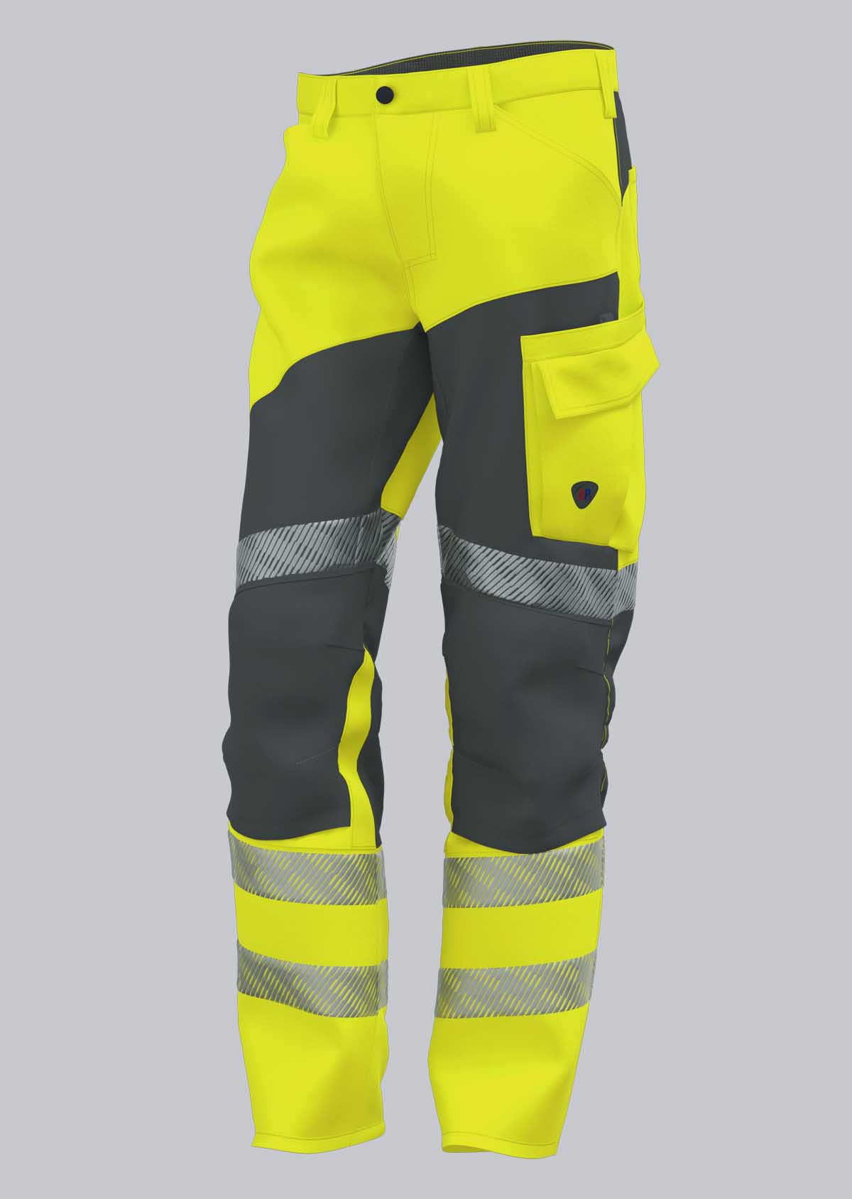 2050-009-6656 BP® High-visibility stretch work pants with knee pocket warning yellow/anthracite Cover image