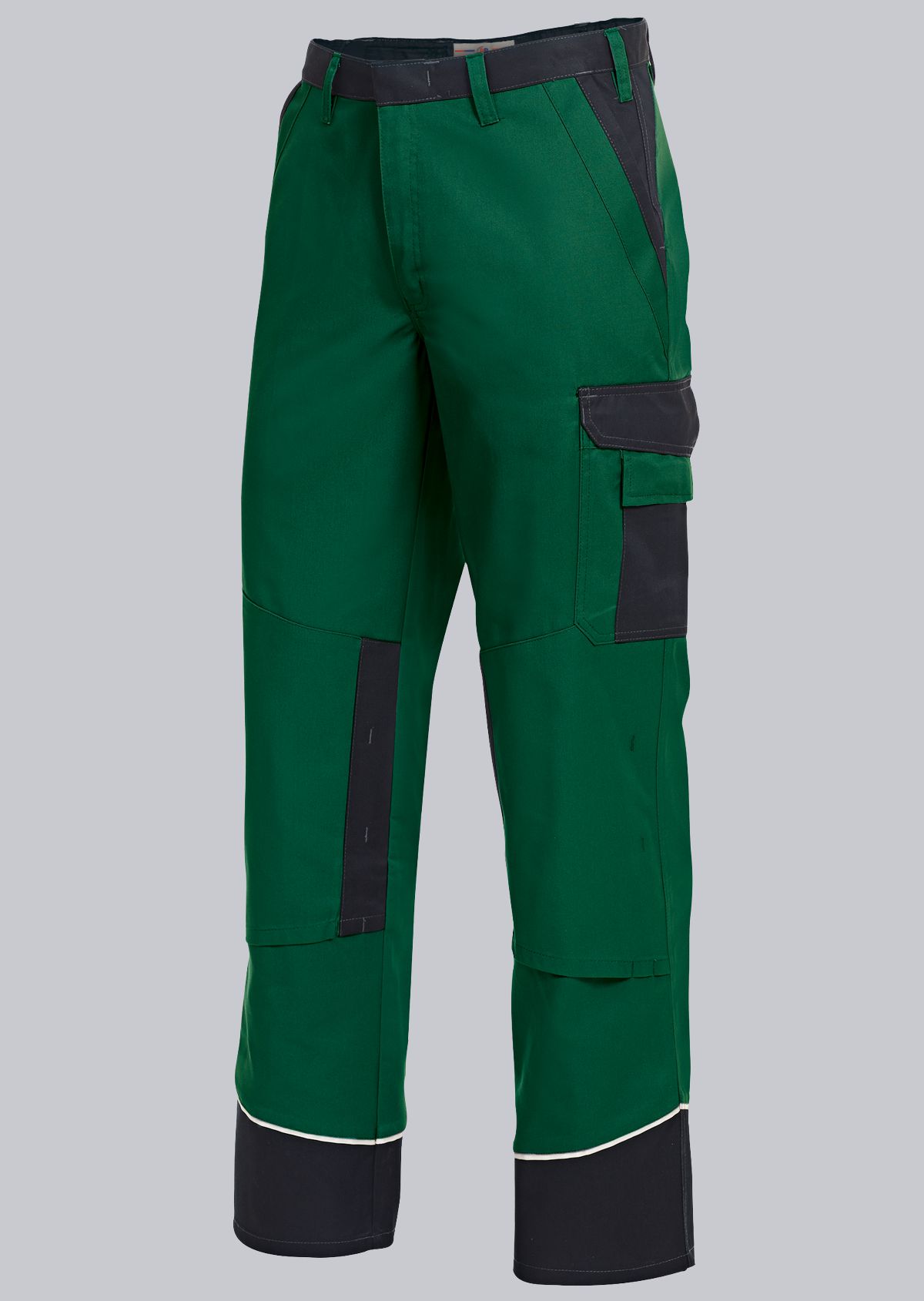 1609-559-74_BP® Pantalon de travail avec boutons dissimulés et genouillères_vert moyen/noir_Cover image