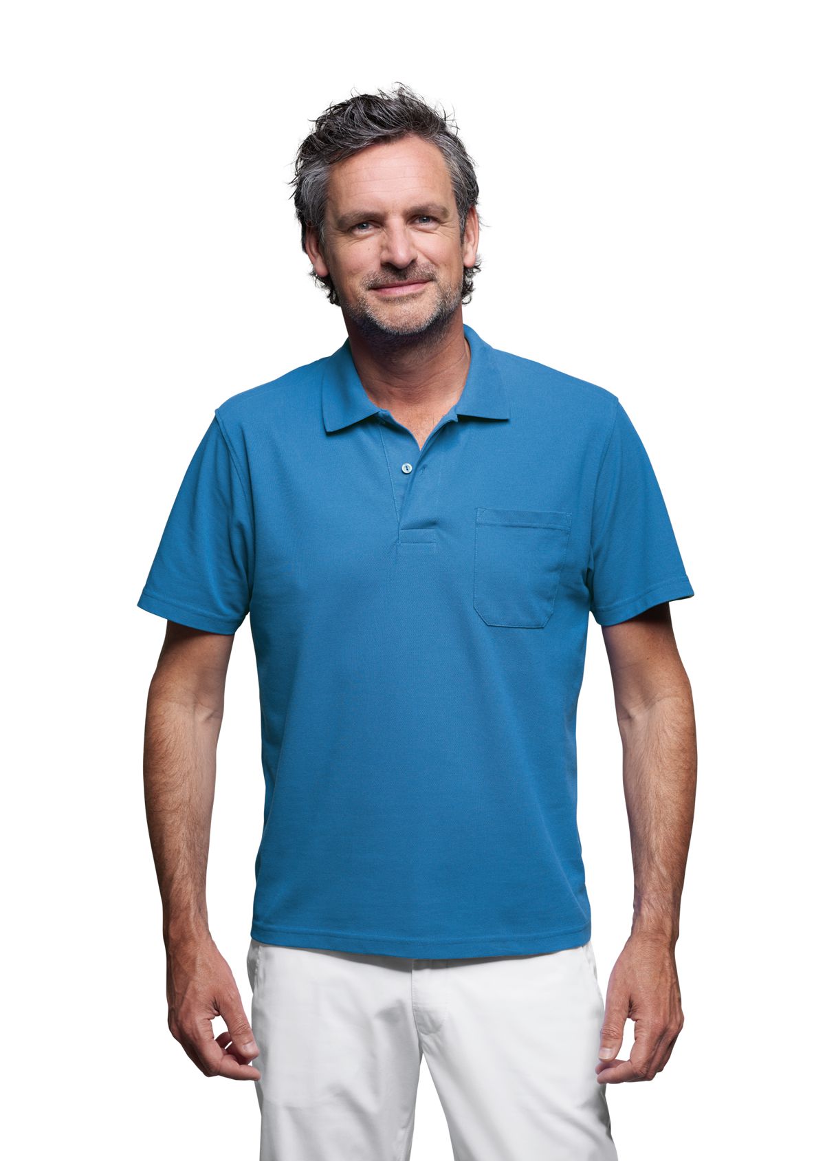 1612-181-116 BP® Polo unisexe bleu azur Thumbnail 1