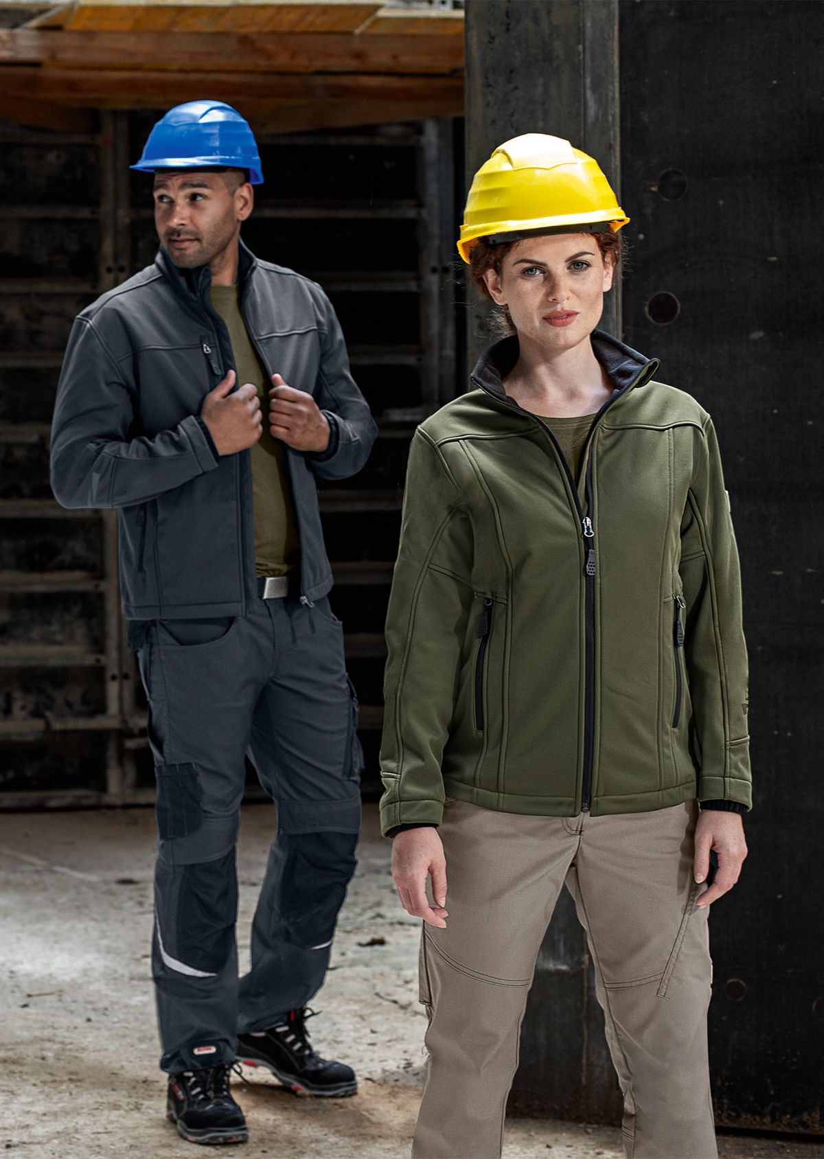 BP® Softshelljacke für Damen oliv Thumbnail 3