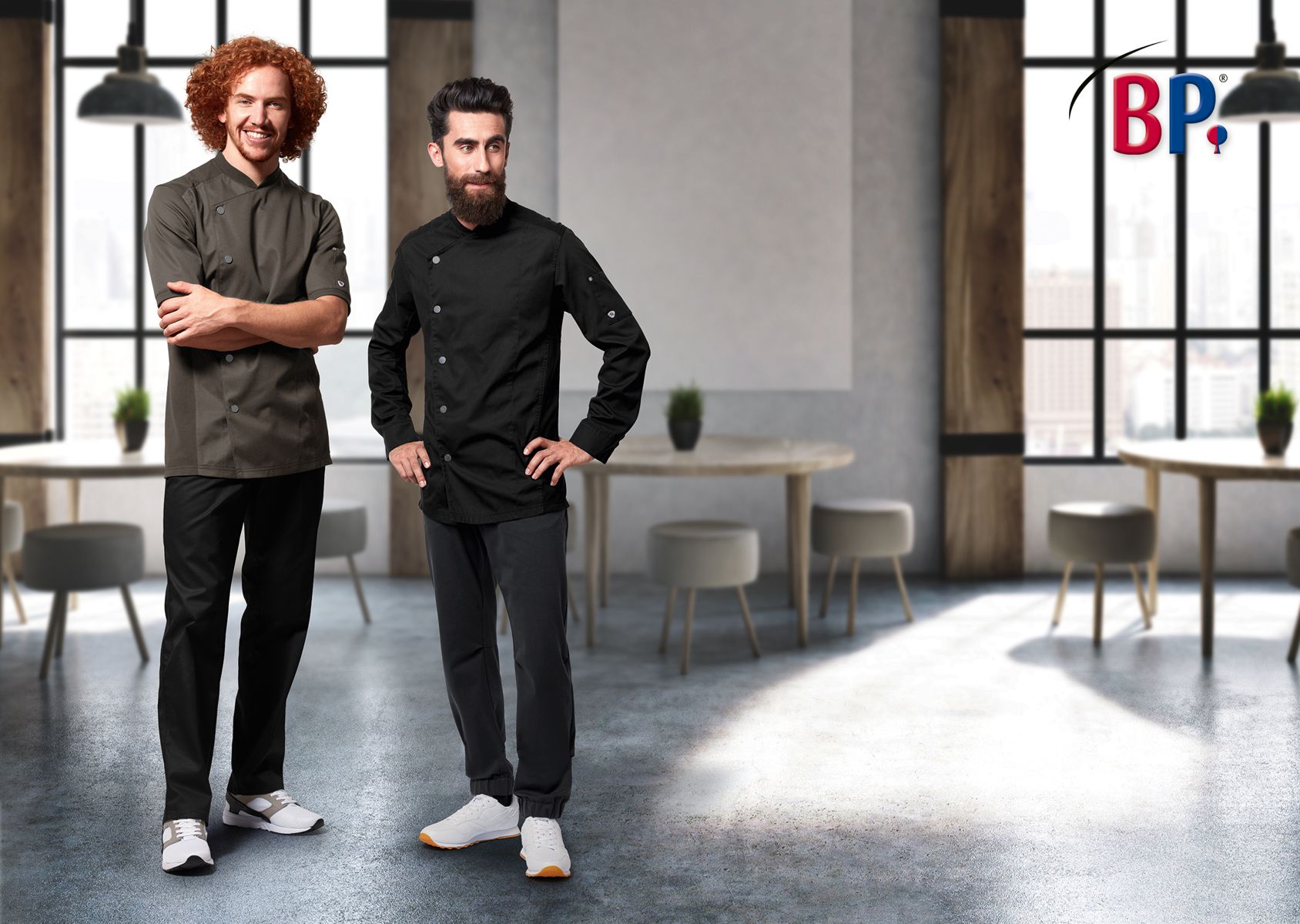 1735-686-32 BP® Stretch-chinobroek voor heren zwart Thumbnail 2