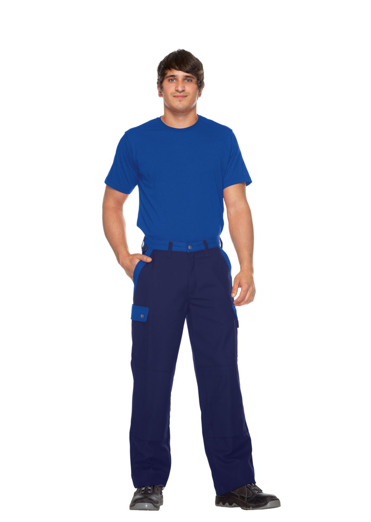 1815-720-10_BP® Comfort cargo trousers with knee pad pockets_dark blue/royal blue_Image 3