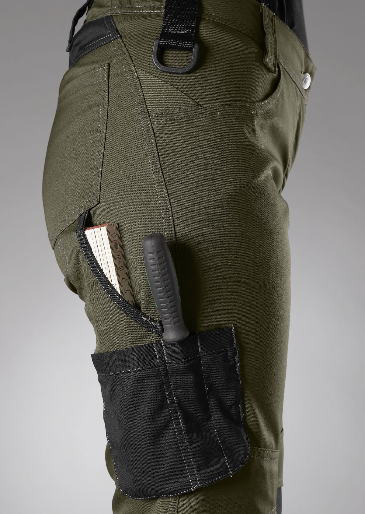 1999-570-7332 BP® Pantalon de travail léger femmes avec genouillères olive/noir Thumbnail 3