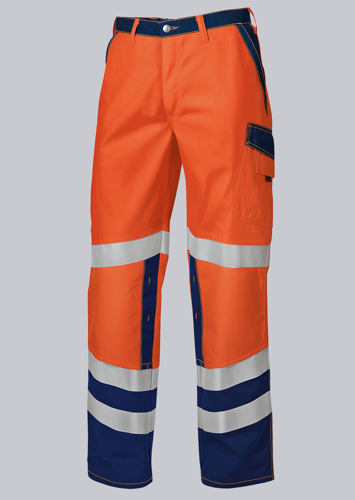 2010-845-8510 BP® Broek met hoge zichtbaarheid en kniezakken signaaloranje/donkerblauw Hoofdafbeelding