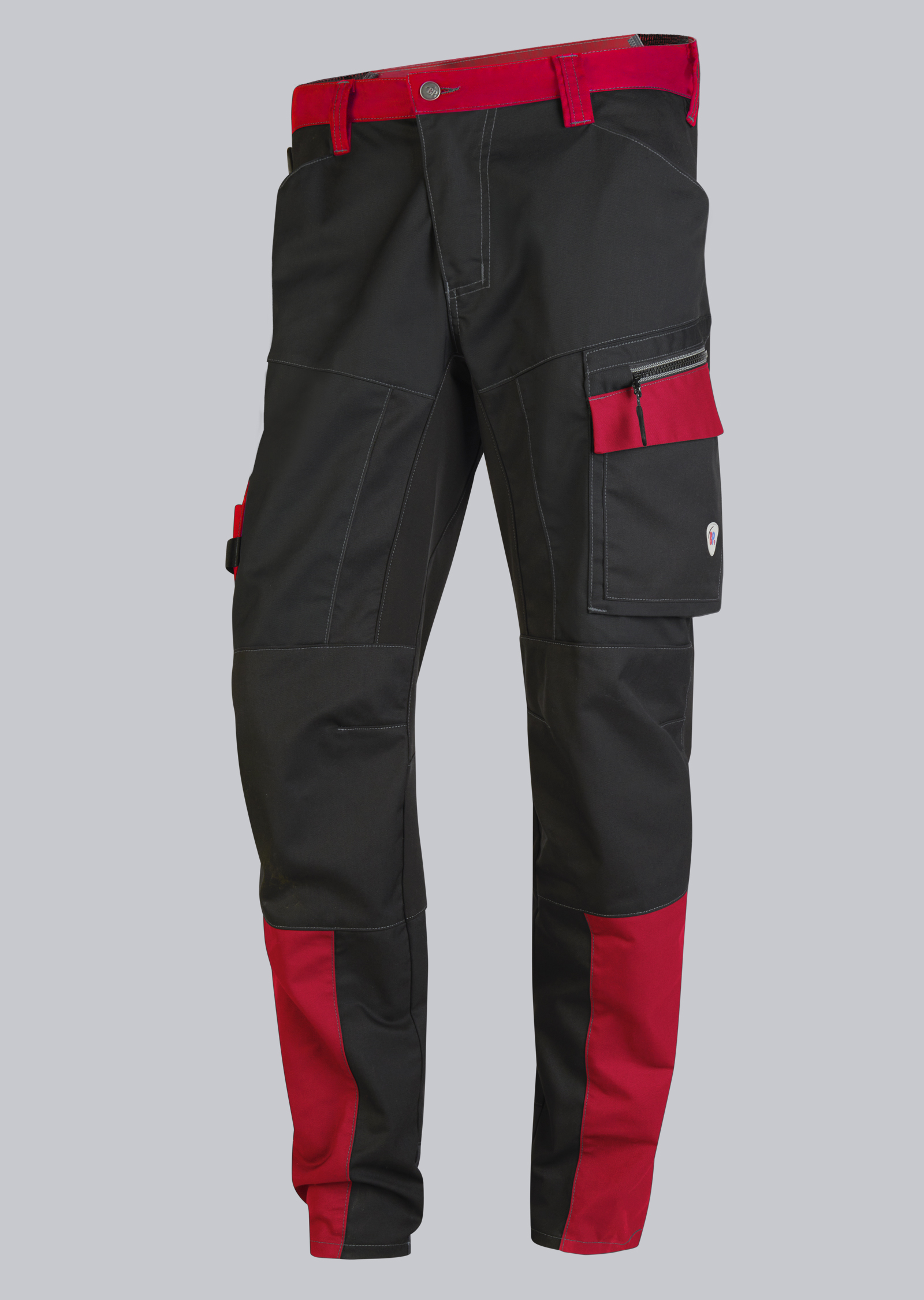 BP® Leichte Hybrid-Arbeitshose schwarz/rot Cover Bild