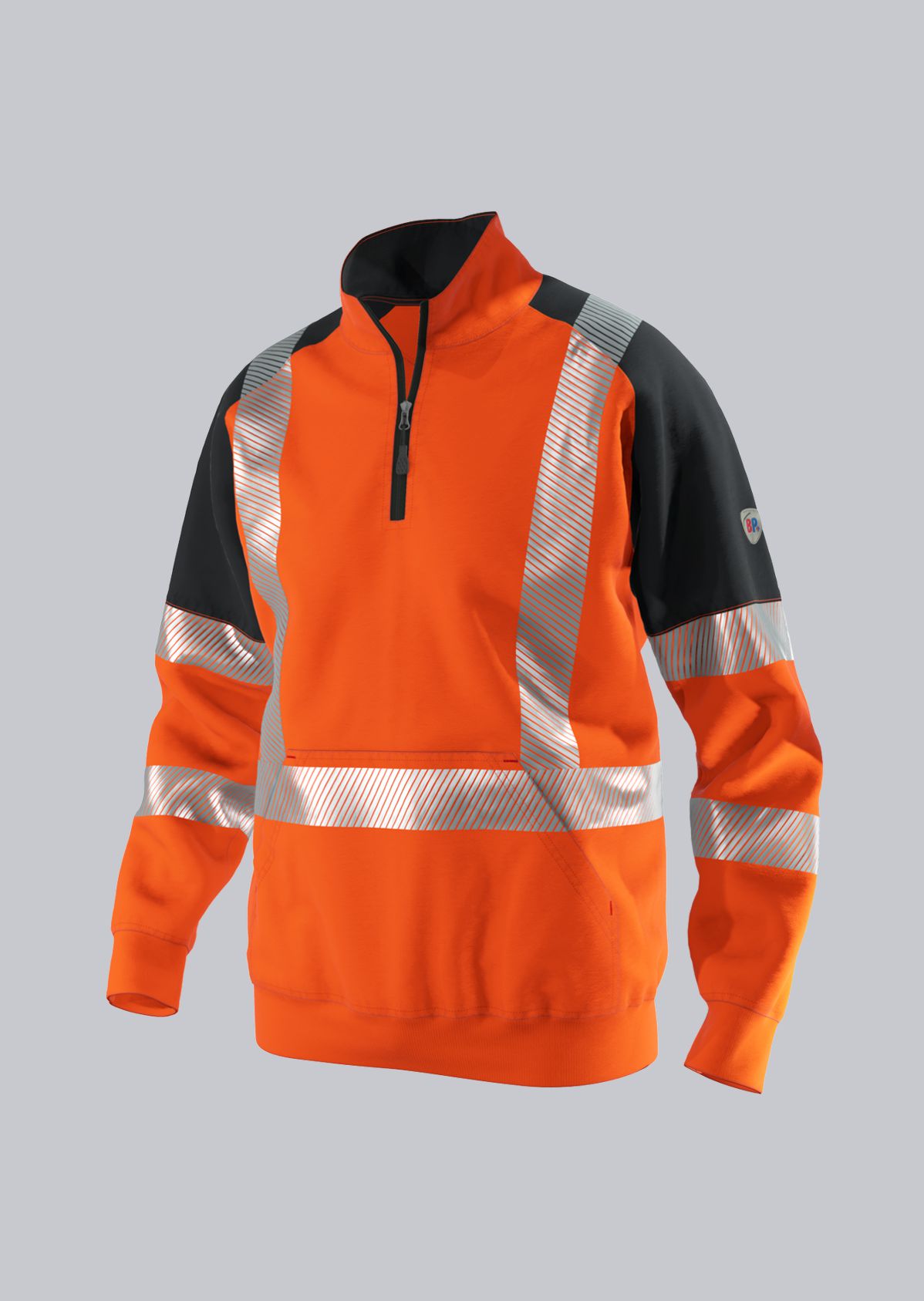2137-873-6556_BP® Warnschutz-Sweatshirt-Troyer_warnorange/anthrazit_Cover Bild