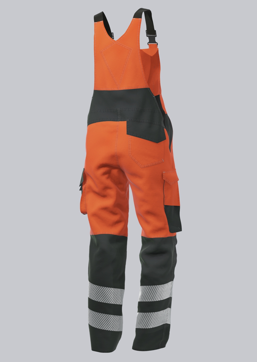 BP® Leichte Warnschutz-Multinorm-Latzhose APC2 warnorange/anthrazit Thumbnail 1