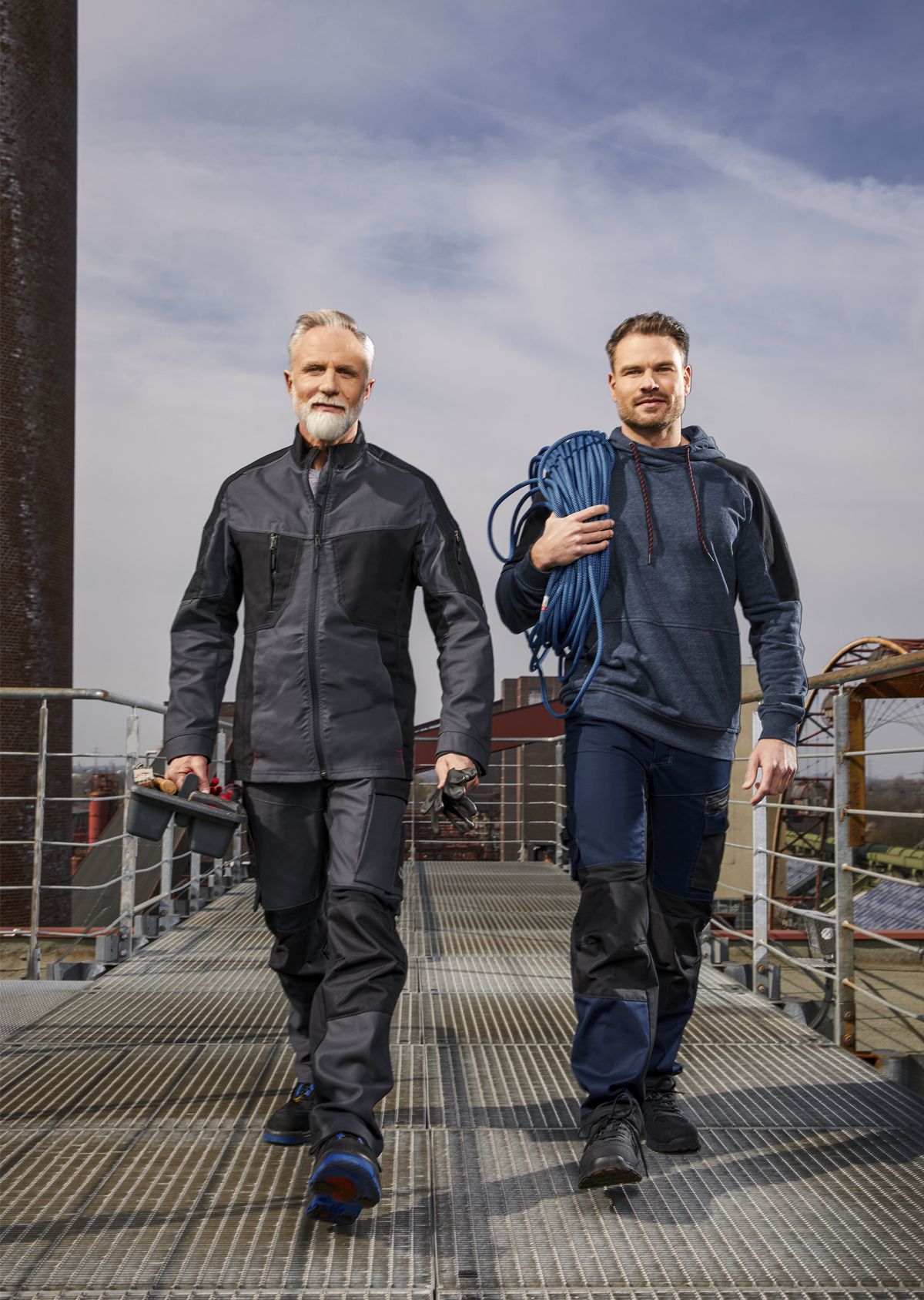 BP® Pantalon de travail hybride robuste avec genouillères anthracite/noir Thumbnail 6