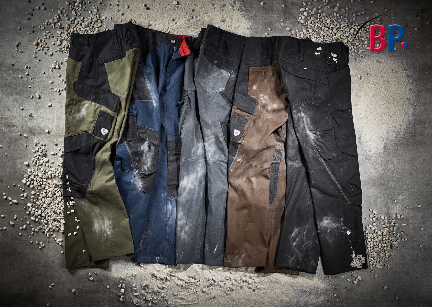 1820-565-7332 BP® Robuste Arbeitshose mit Kniepolstertaschen oliv/schwarz Thumbnail 5