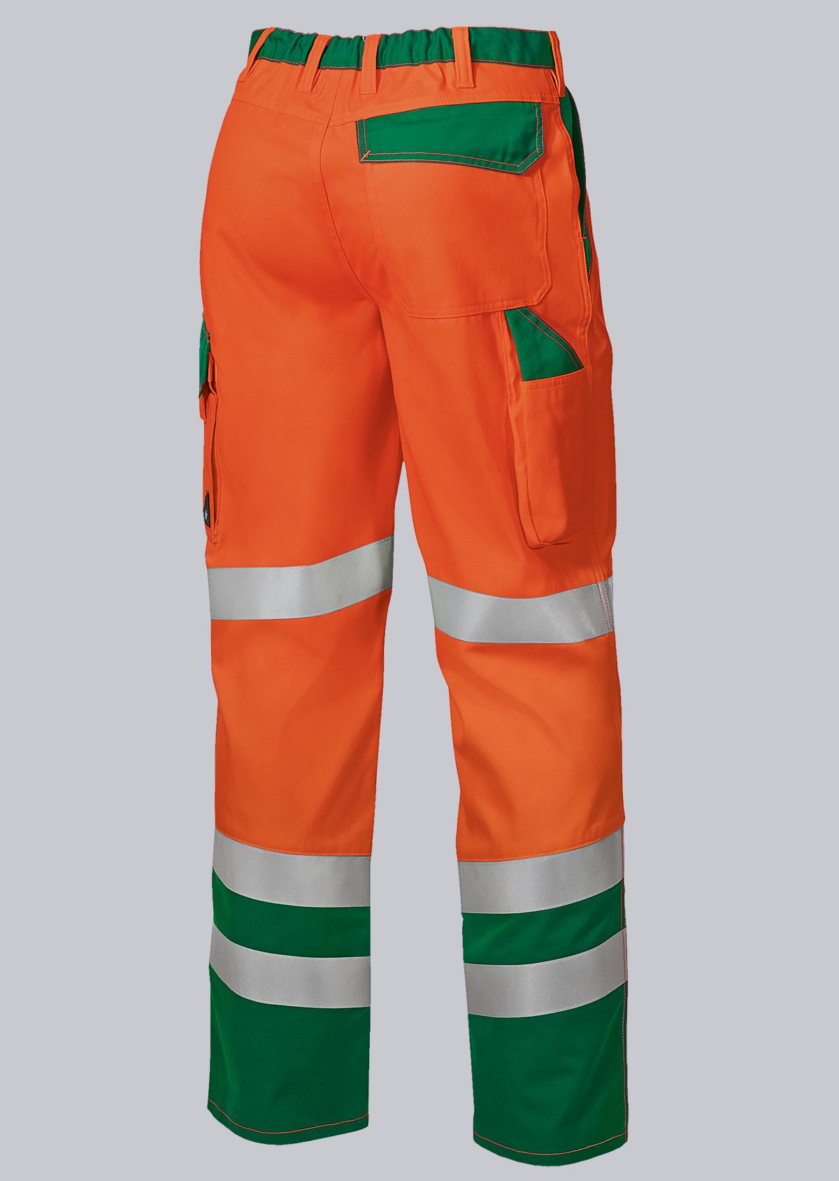 2010-845-8574_BP® High-visibility trousers with knee pockets_warning orange/green_Image 2