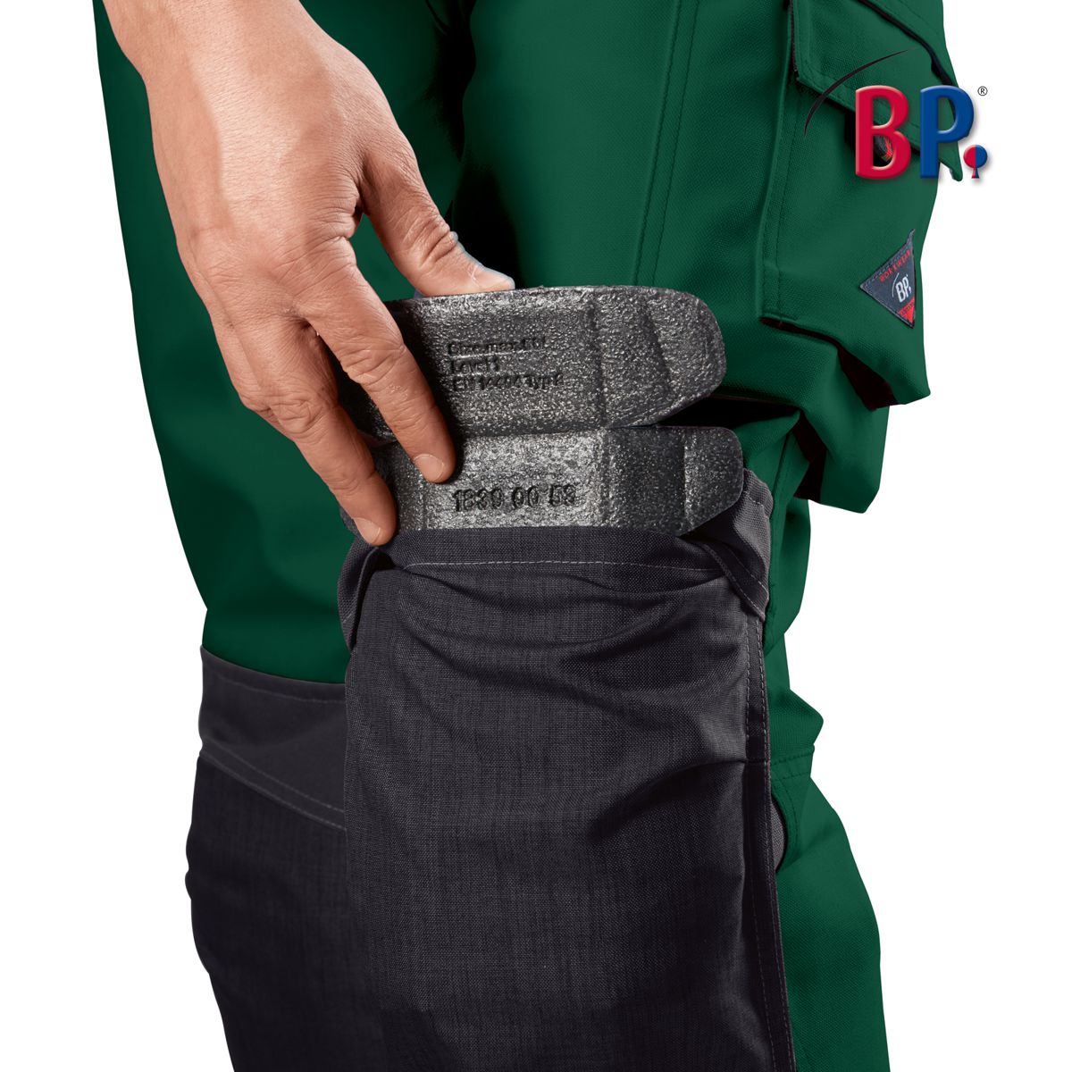 1789-555-74_BP® Pantalon de travail résistant avec genouillères_vert moyen/noir_image 4