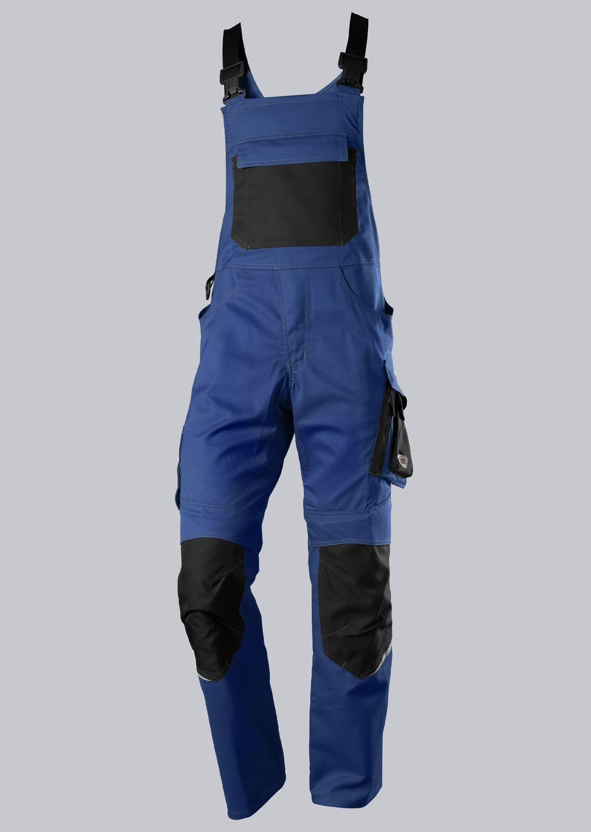 BP® Leichte Latzhose mit Kniepolstertaschen königsblau/schwarz Cover Bild