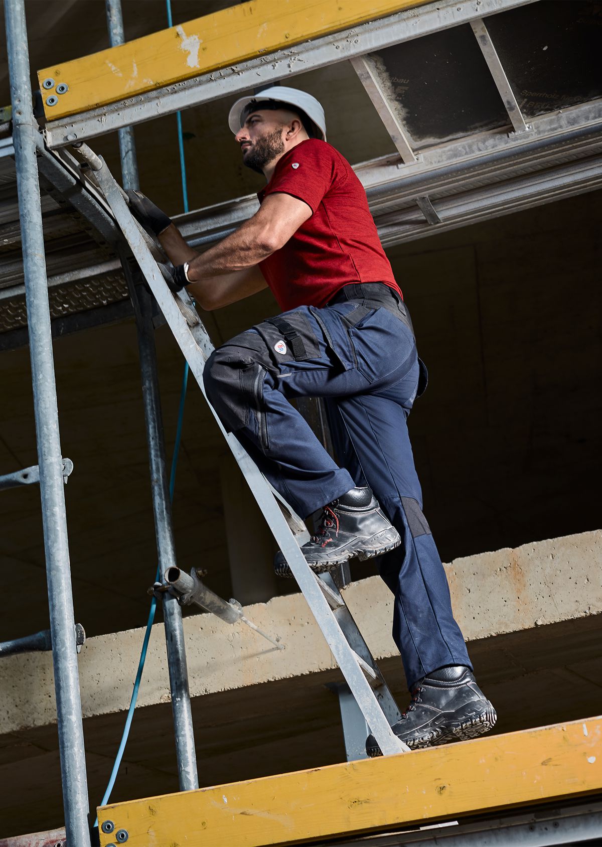 1825-032-1432 BP® Stretch-werkbroek met kniezakken nachtblauw/zwart Thumbnail 3