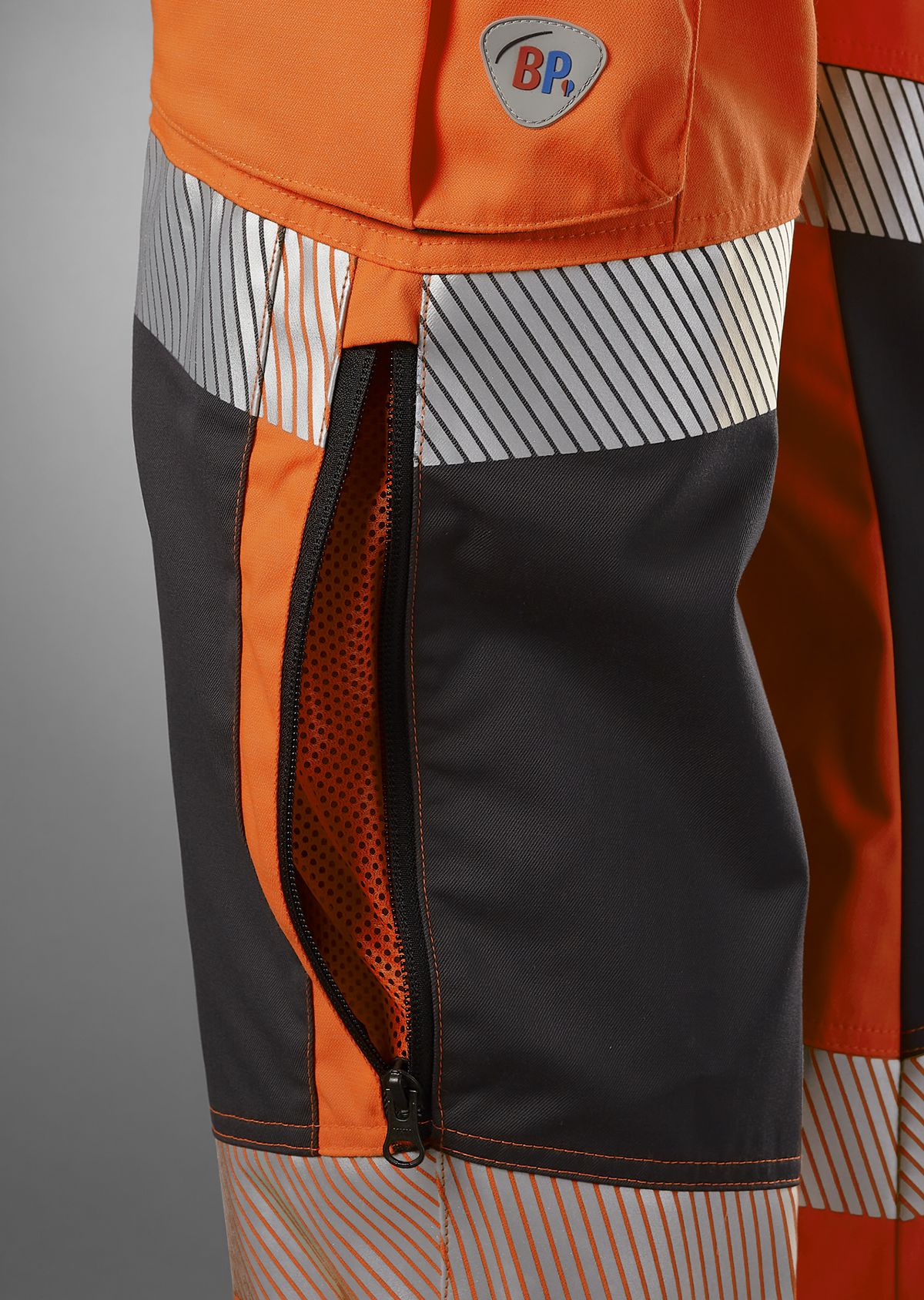 2040-844-6556_BP® Warnschutz-Stretch-Hose mit Knietaschen_warnorange/anthrazit_Bild 4