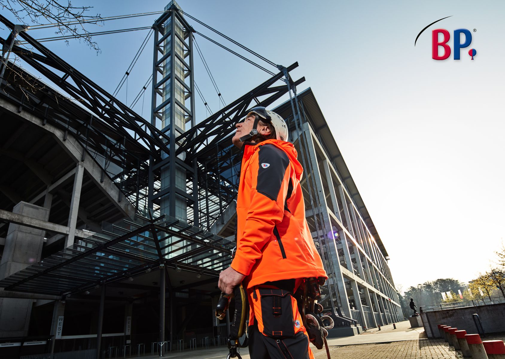 1864-883-6556_BP® Superstretch-Arbeitshose mit Kniepolstertaschen_warnorange/anthrazit_Bild 6
