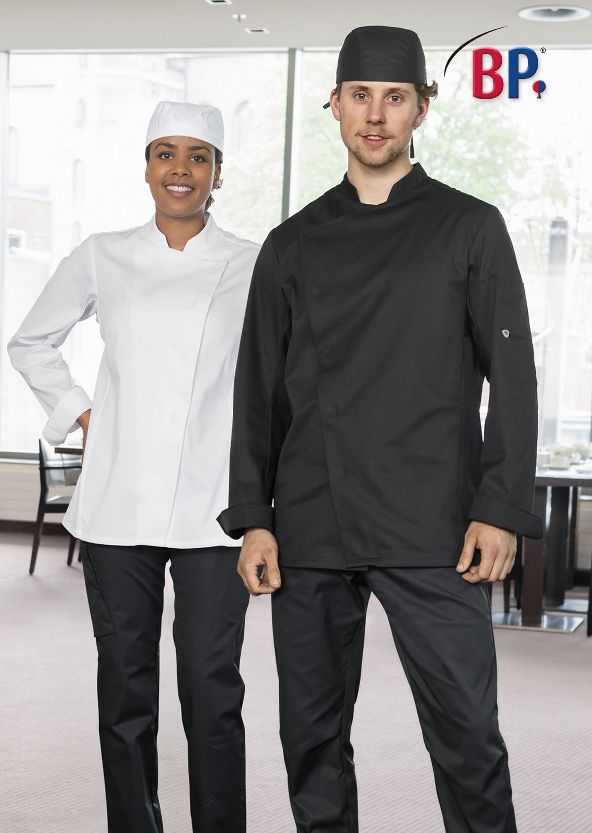 BP® STRETCH-Kochjacke für Damen weiß Thumbnail 1