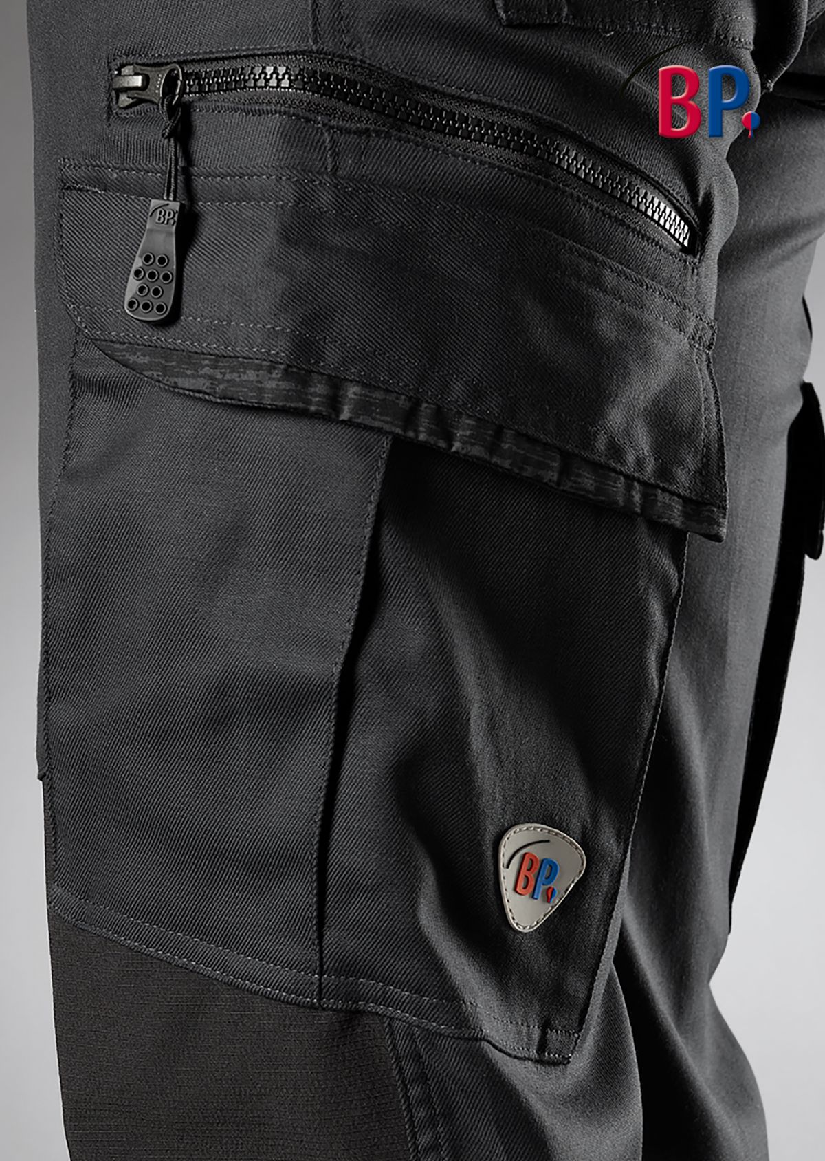 1826-033-0032 BP® Leichte Stretch-Arbeitshose mit Knieverstärkung schwarz Thumbnail 3