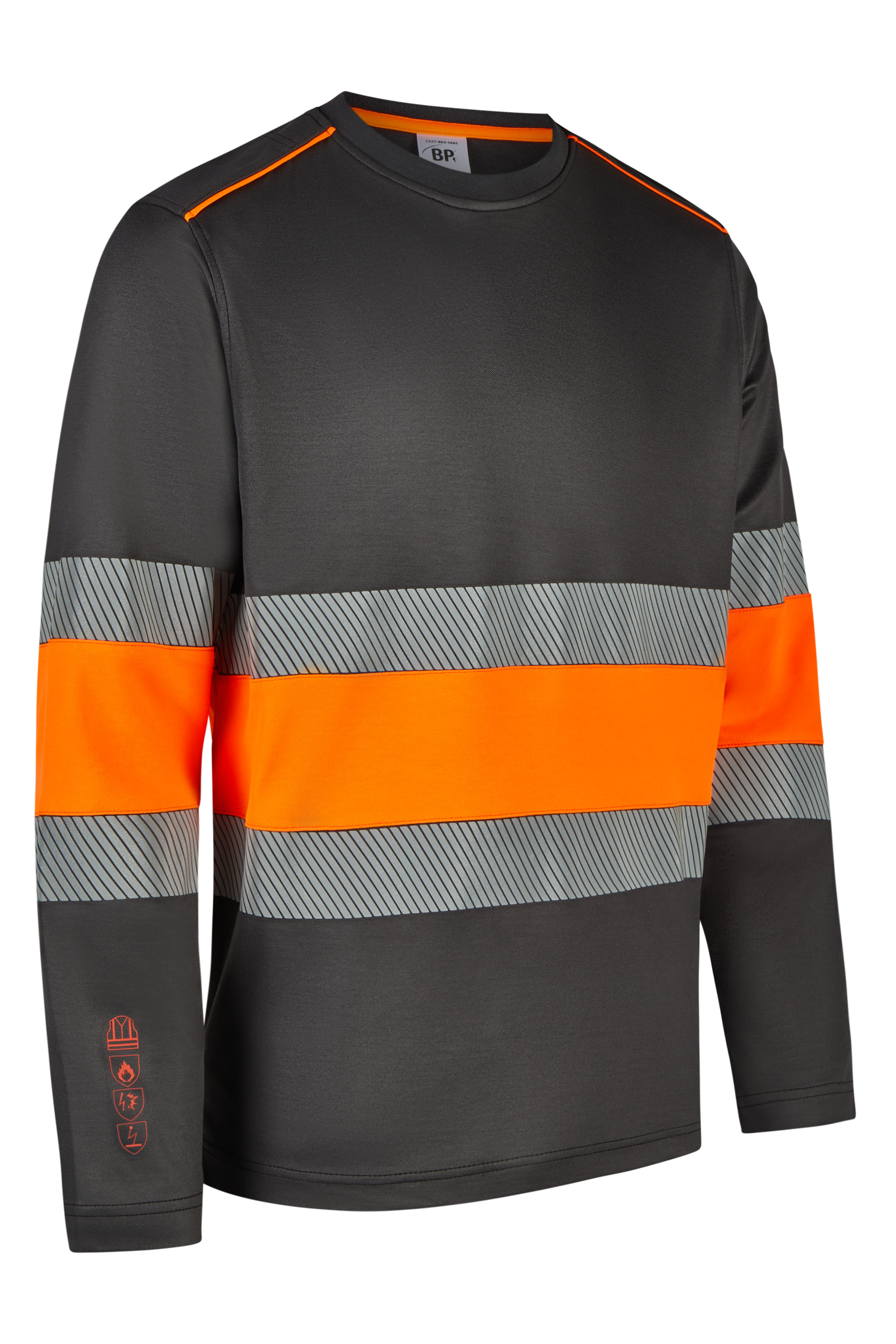 BP® Multinorm-Langarmshirt APC1 mit Warnschutzklasse 1 anthrazit/warnorange Thumbnail 3