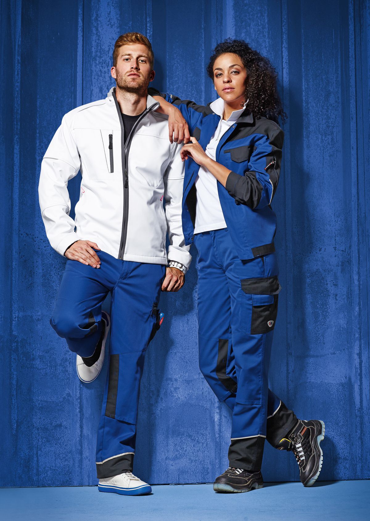 1609-559-13 BP® Work trousers with concealed buttons, knee pad pockets royal blue/black Thumbnail 2