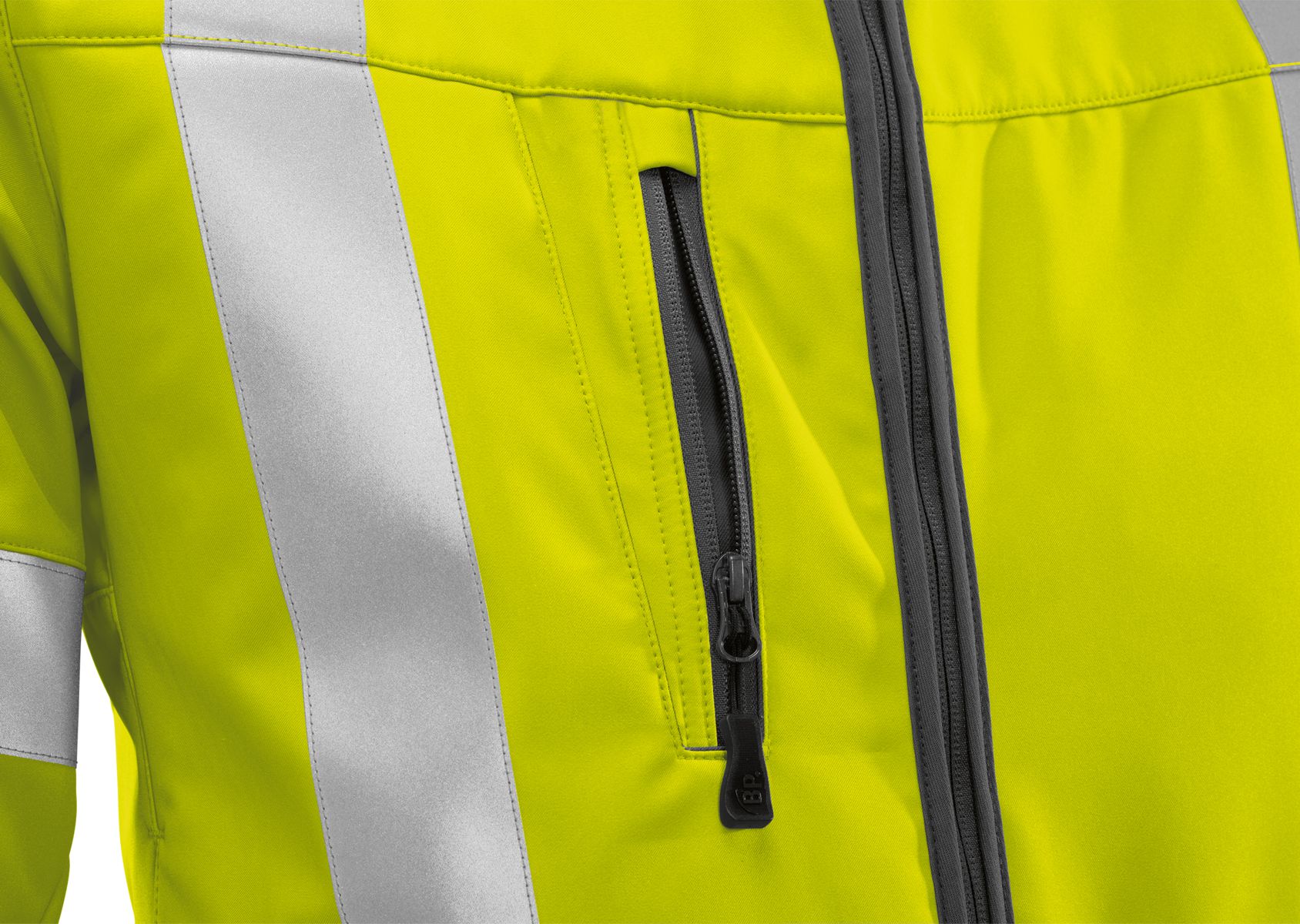 BP® Veste soft-shell à haute visibilité jaune haute visibilité Thumbnail 3