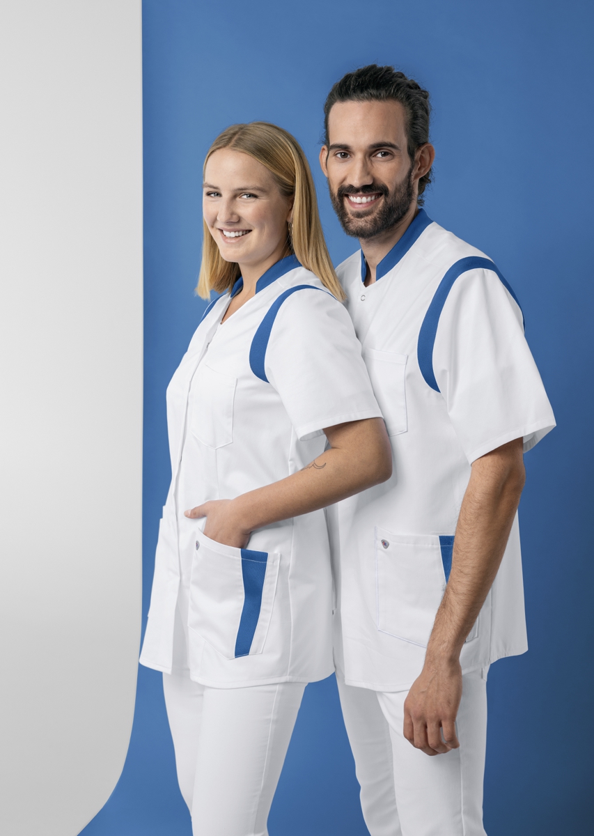 1710-684-2106 BP® Stretch women's tunic white/azure blue Thumbnail 5