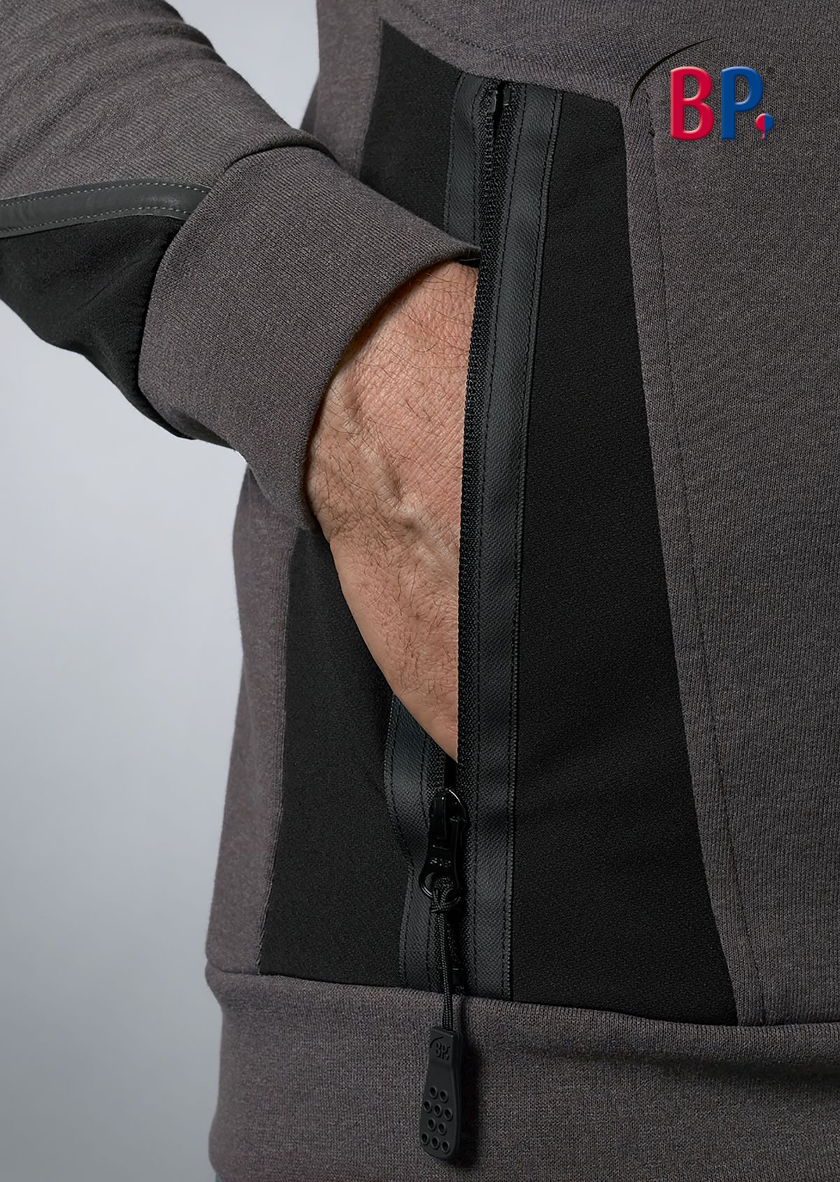 1828-293-5632_BP® Sweatshirt-Troyer_anthrazit/schwarz_Bild 3