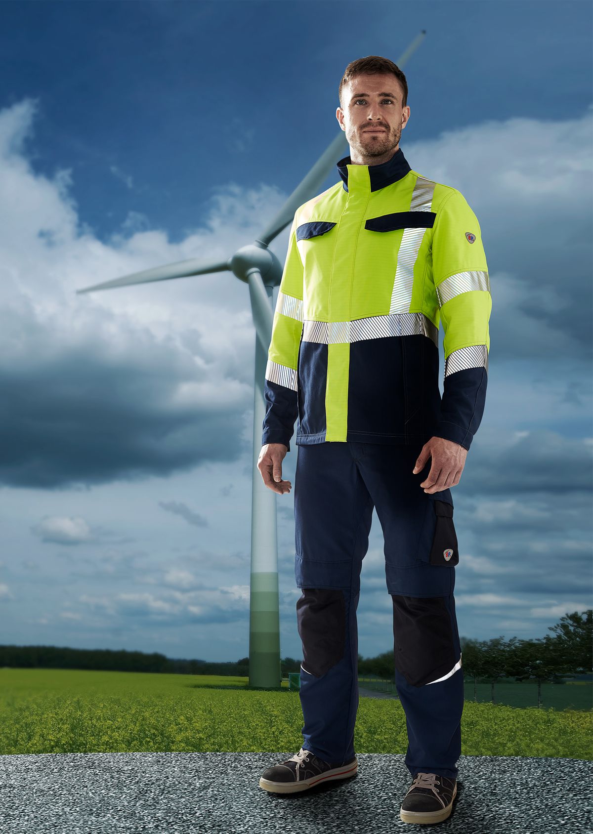 2407-581-1432 BP® Cotte à bretelles légère multinormes APC1 bleu nuit/noir Thumbnail 3