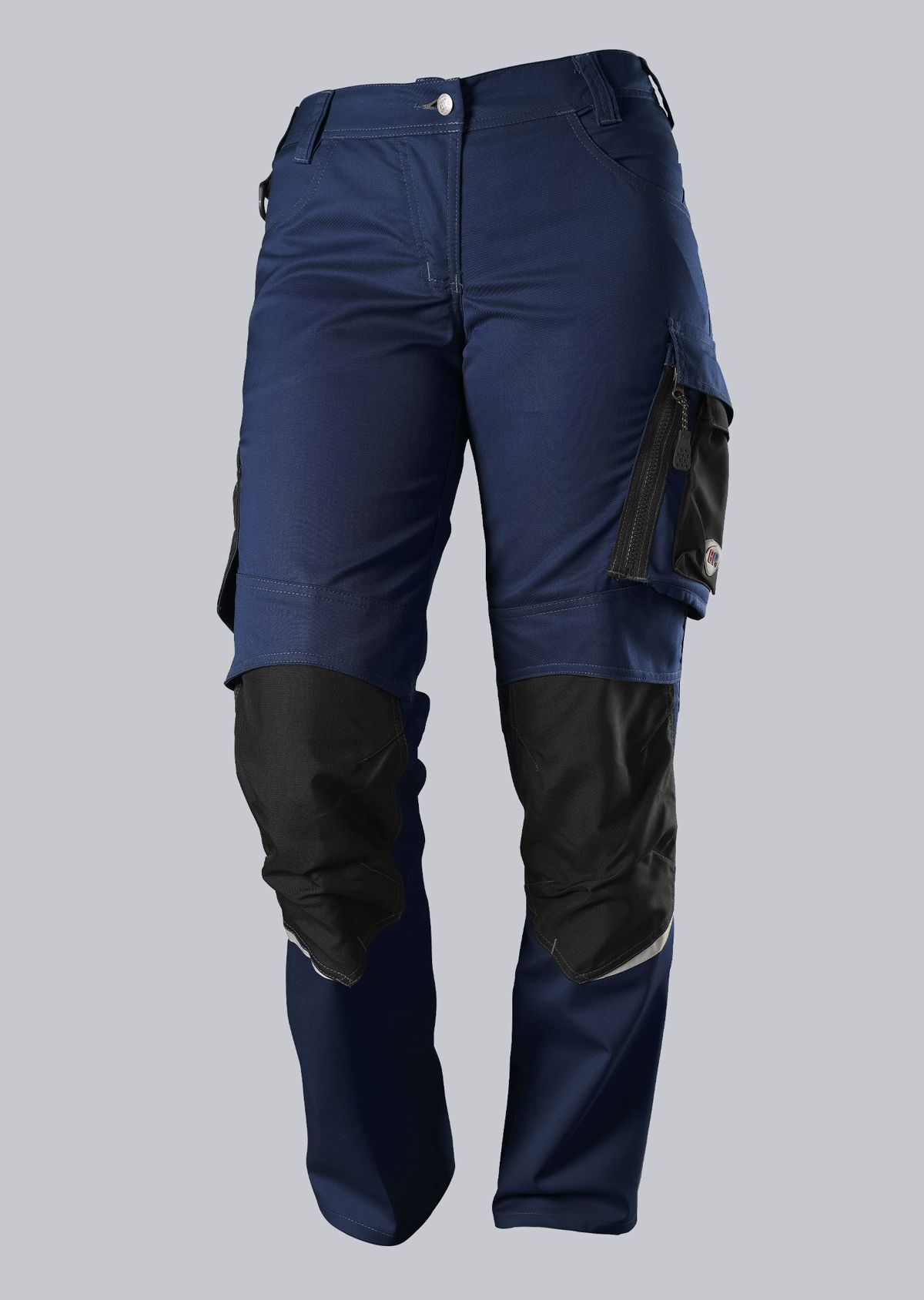 BP® Women’s lightweight work trousers with knee pad pockets 1999-570-1432_BP® Women’s lightweight work trousers with knee pad pockets_night blue/black_Cover Image
