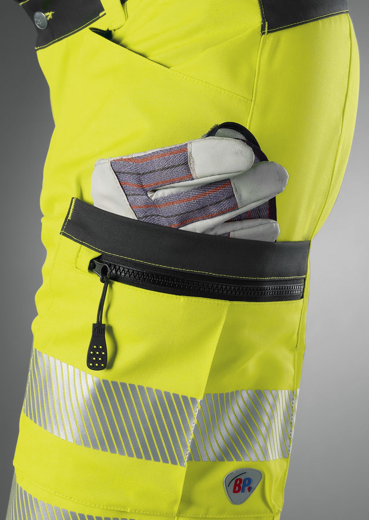 2045-847-6656_BP® Leichte Warnschutz-Stretch-Shorts_warngelb/anthrazit_Bild 3