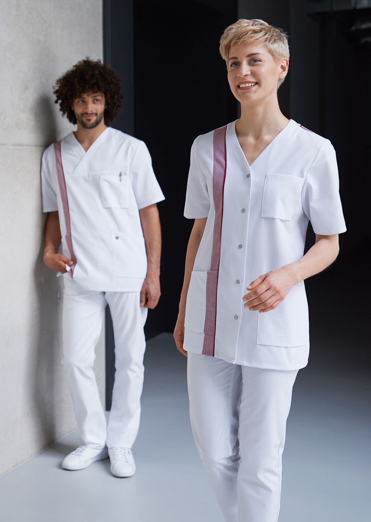 1616-400-82 BP® Tuniek voor dames wit/bordeaux Thumbnail 1