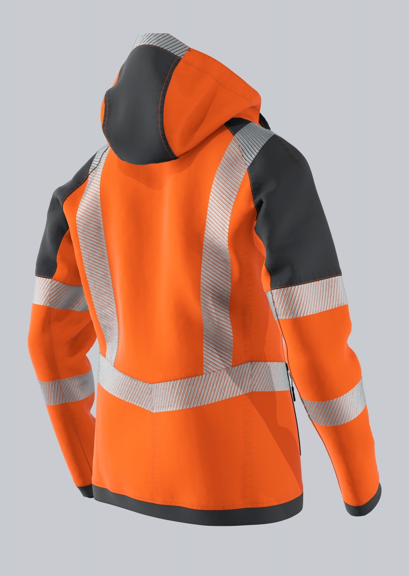 2034-941-6556 BP® Stretch- softshell jack met hoge zichtbaarheid signaaloranje/antraciet Thumbnail 1