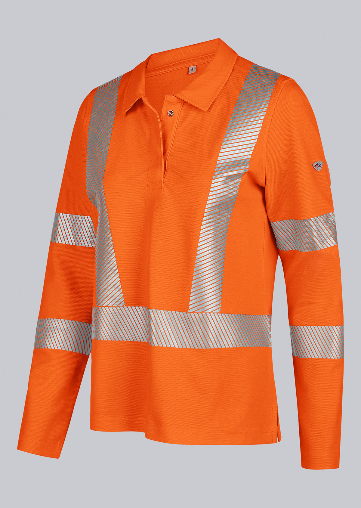 2147-261-0065 BP® Poloshirt met lange mouwen en hoge zichtbaarheid dames signaaloranje Hoofdafbeelding