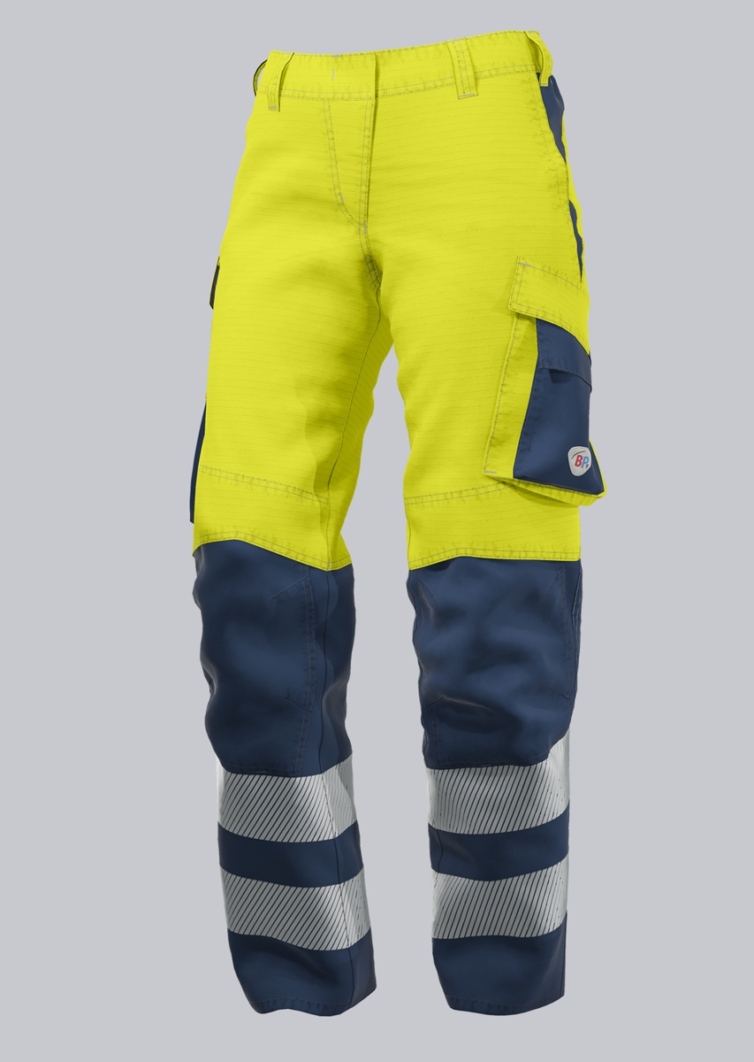 BP® Leichte Warnschutz-Multinorm-Hose APC1 für Damen warngelb/nachtblau Cover Bild