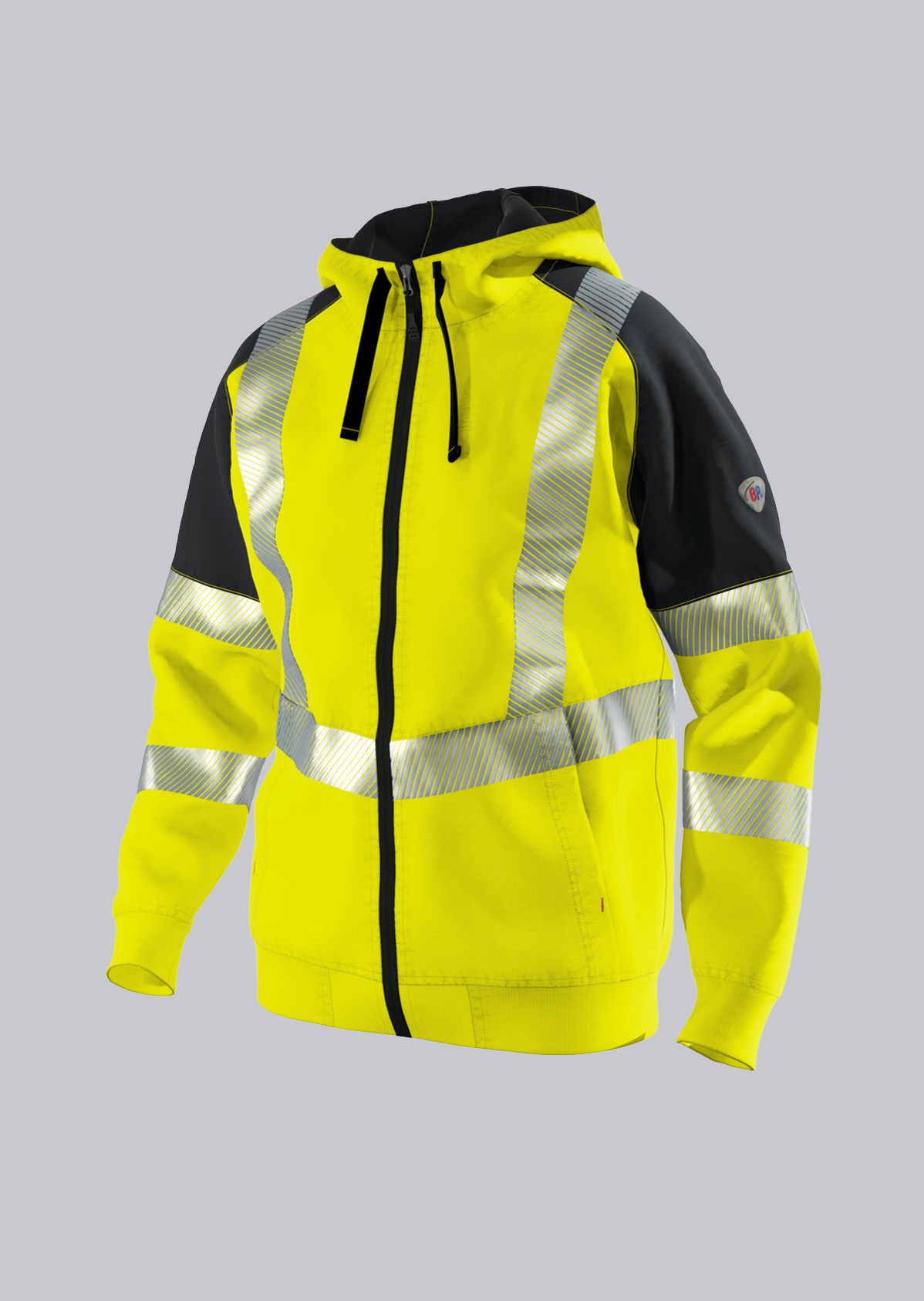 BP® Warnschutz-Sweatjacke mit Kapuze warngelb/anthrazit Cover Bild