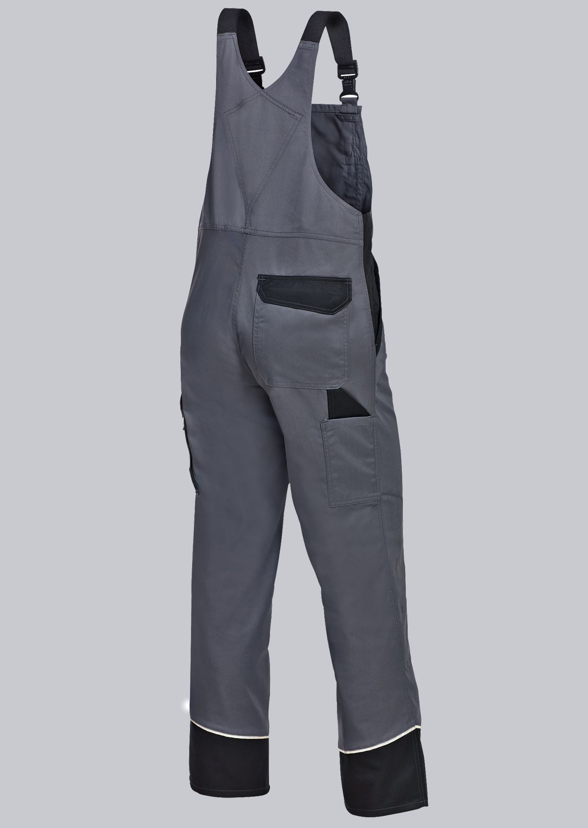 1608-559-53_BP® Bib & brace with concealed buttons and knee pad pockets_dark grey/black_Image 2