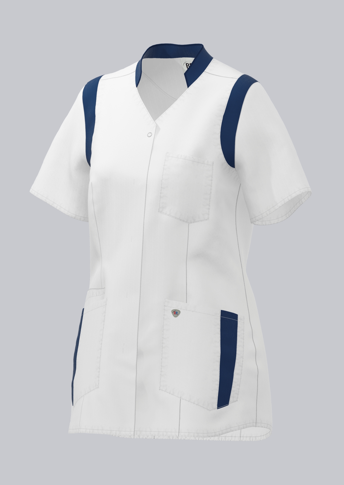 1710-684-2110 BP® Stretch women's tunic white/night blue Cover image