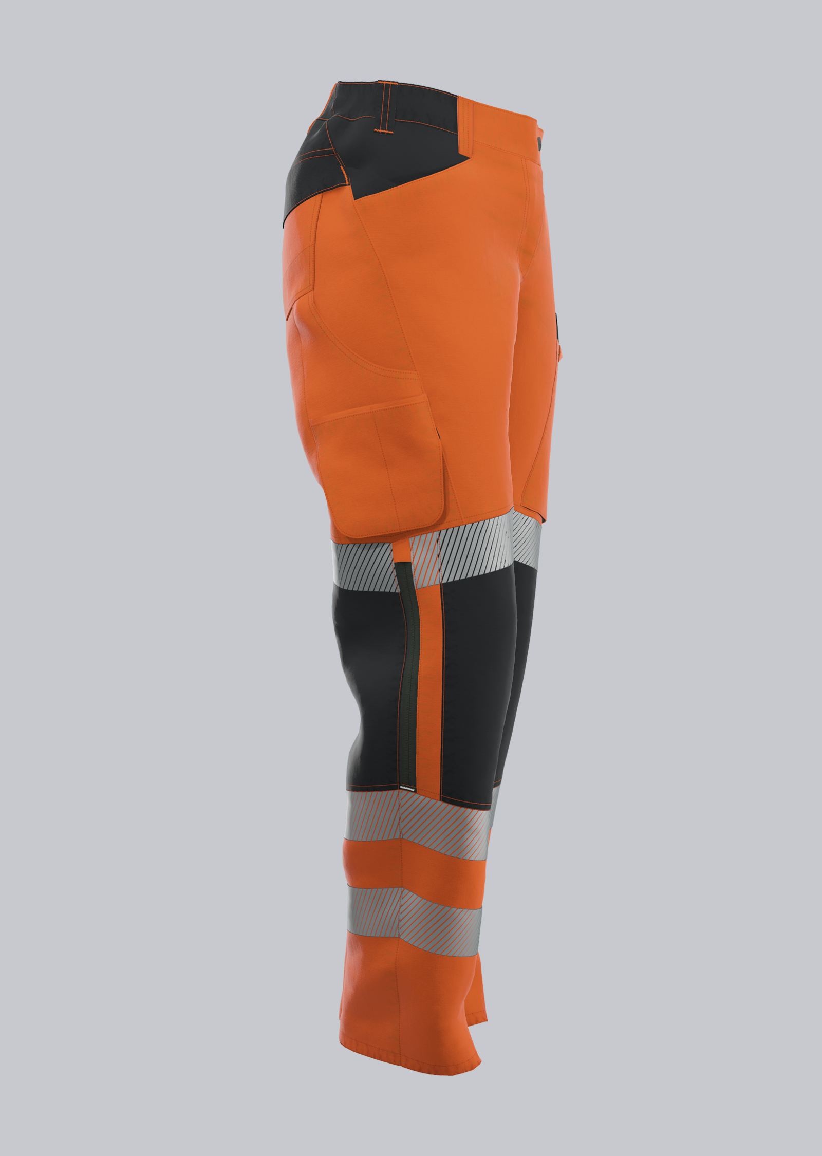 2046-844-6556 BP® Women’s high-visibility stretch trousers with knee pockets warning orange/anthracite Thumbnail 3