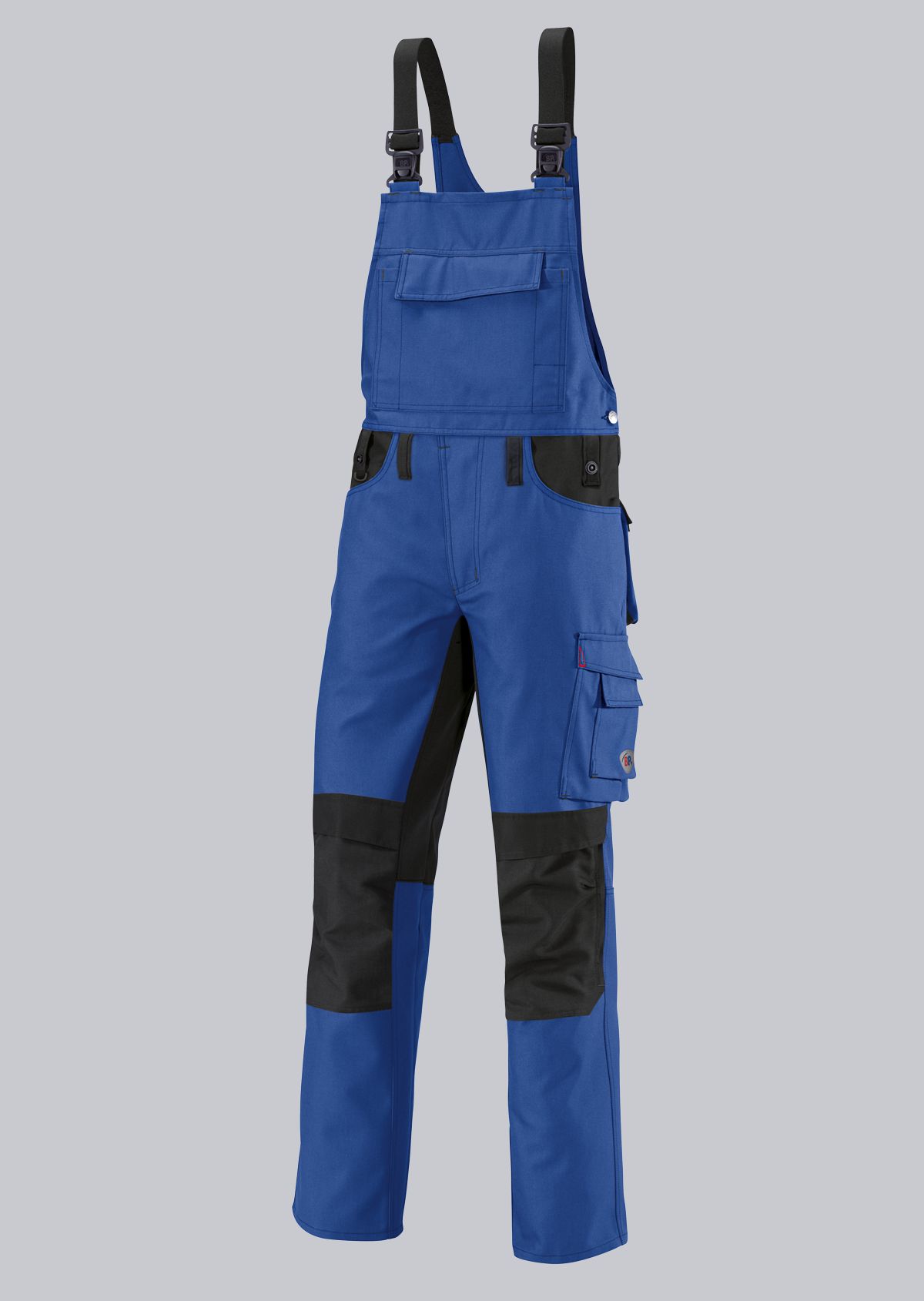 1791-555-13_BP® Strapazierfähige Latzhose mit Kniepolstertaschen_königsblau/schwarz_Bild 1