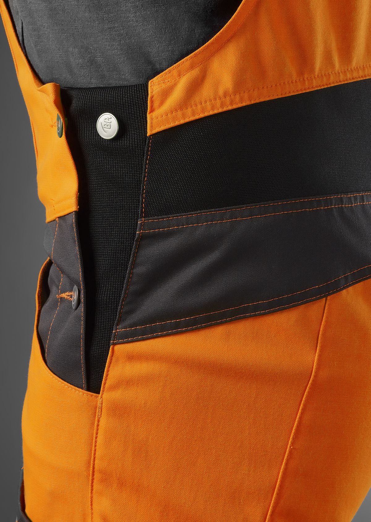 2041-844-6556 BP® Stretch-tuinbroek met hoge zichtbaarheid en kniezakken signaaloranje/antraciet Thumbnail 2