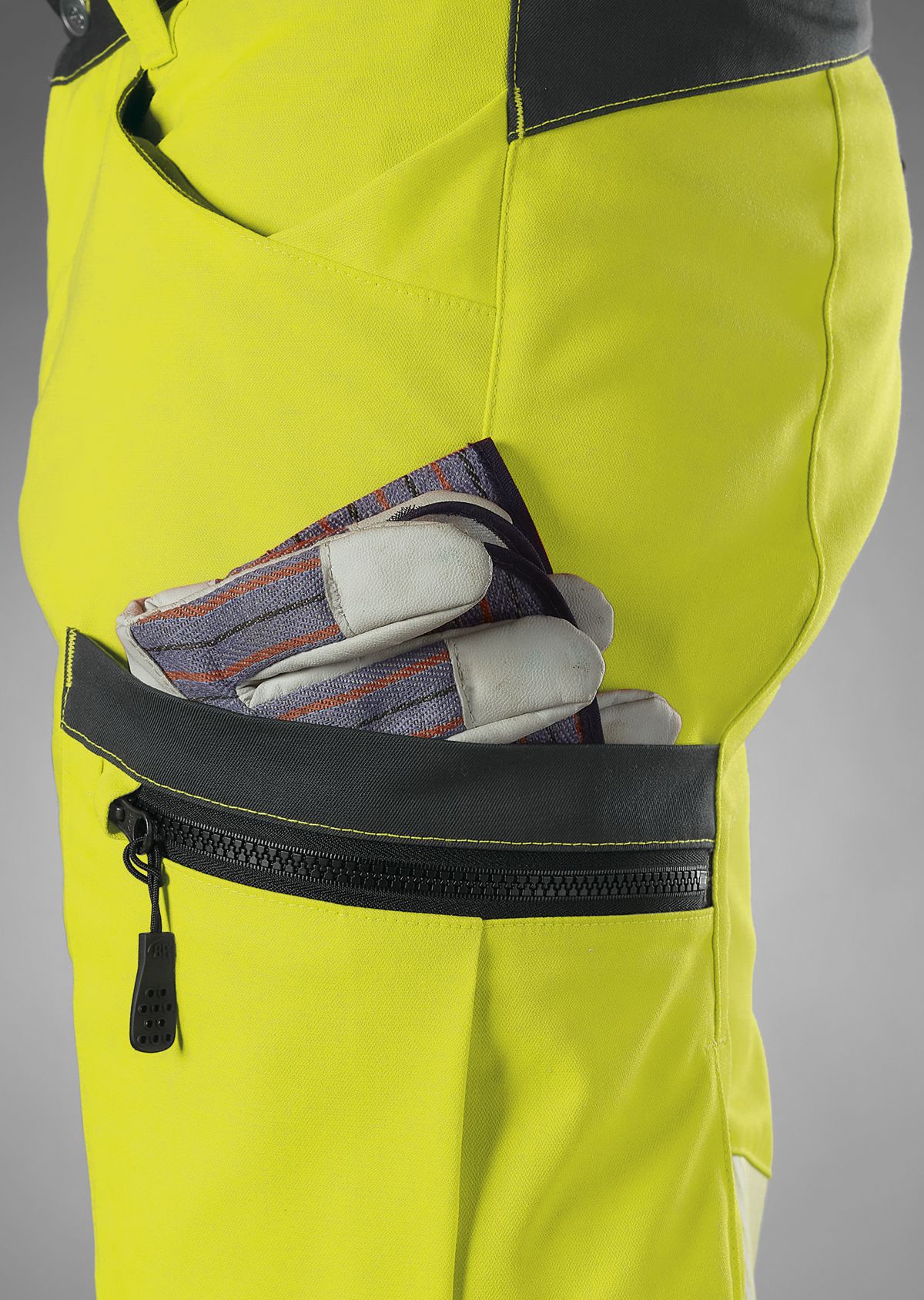 BP® Leichte Warnschutz-Stretch-Hose mit Knietaschen warngelb/anthrazit Thumbnail 2