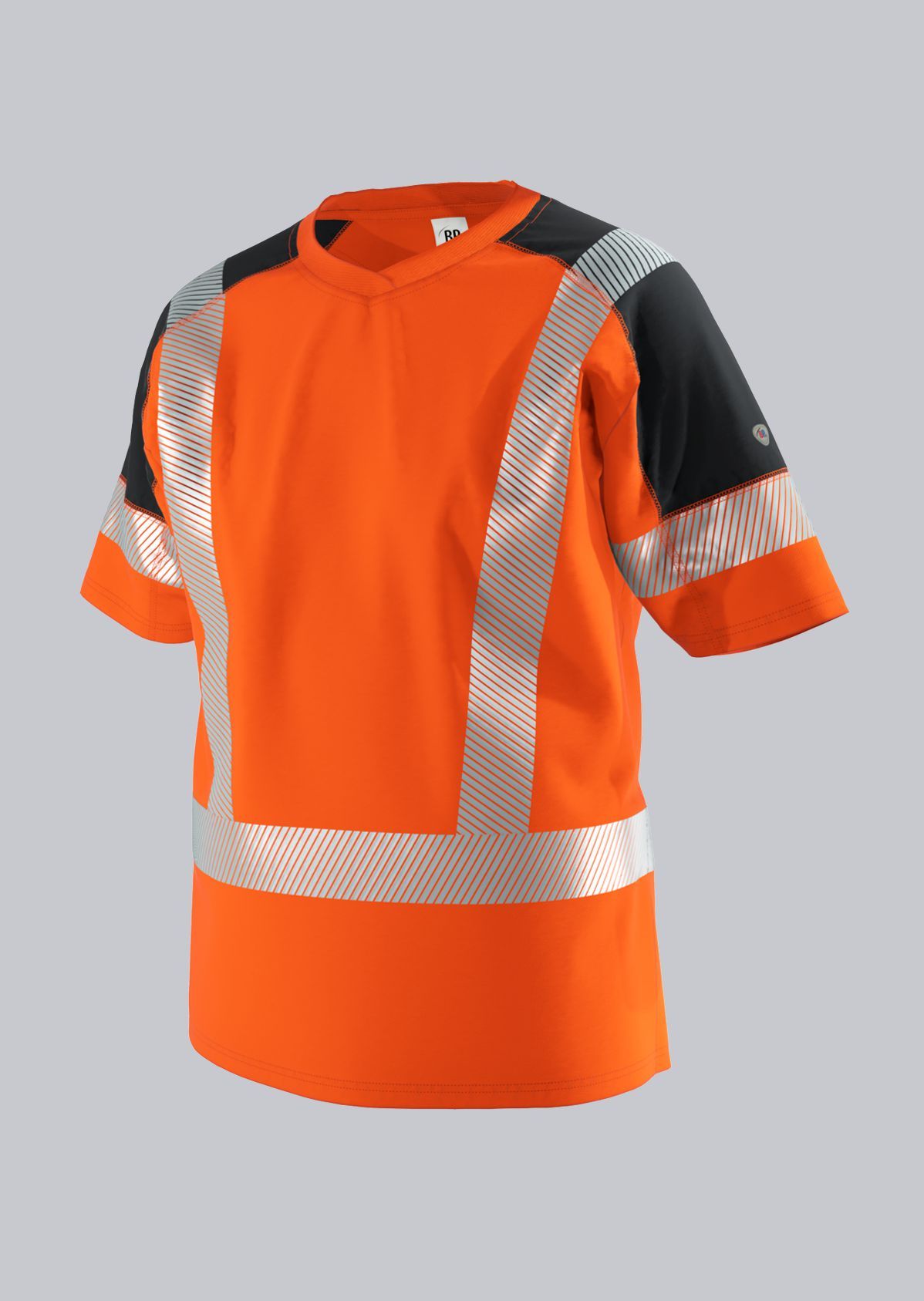 BP® Warnschutz-Funktions-T-Shirt mit recyceltem Polyester in orange.